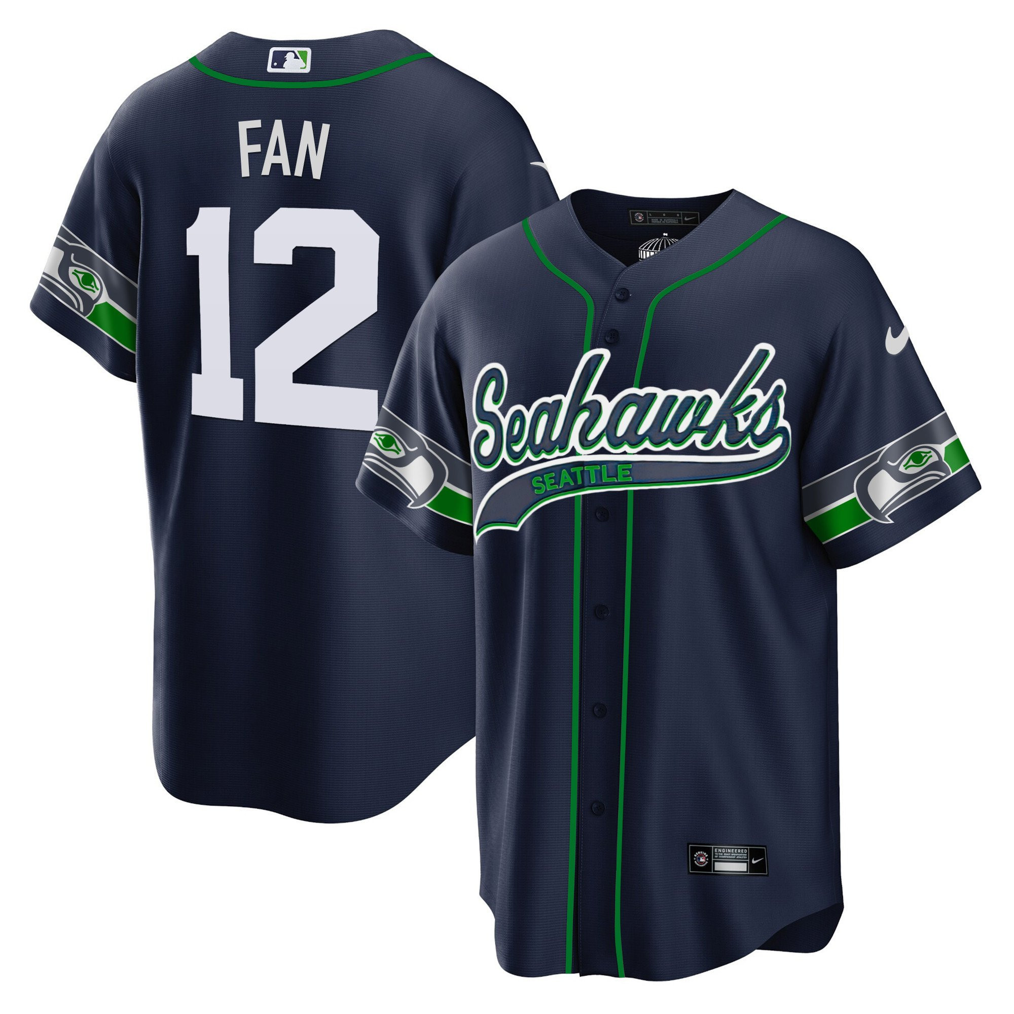 12th Fan Seattle Seahawks Men Jersey - Navy