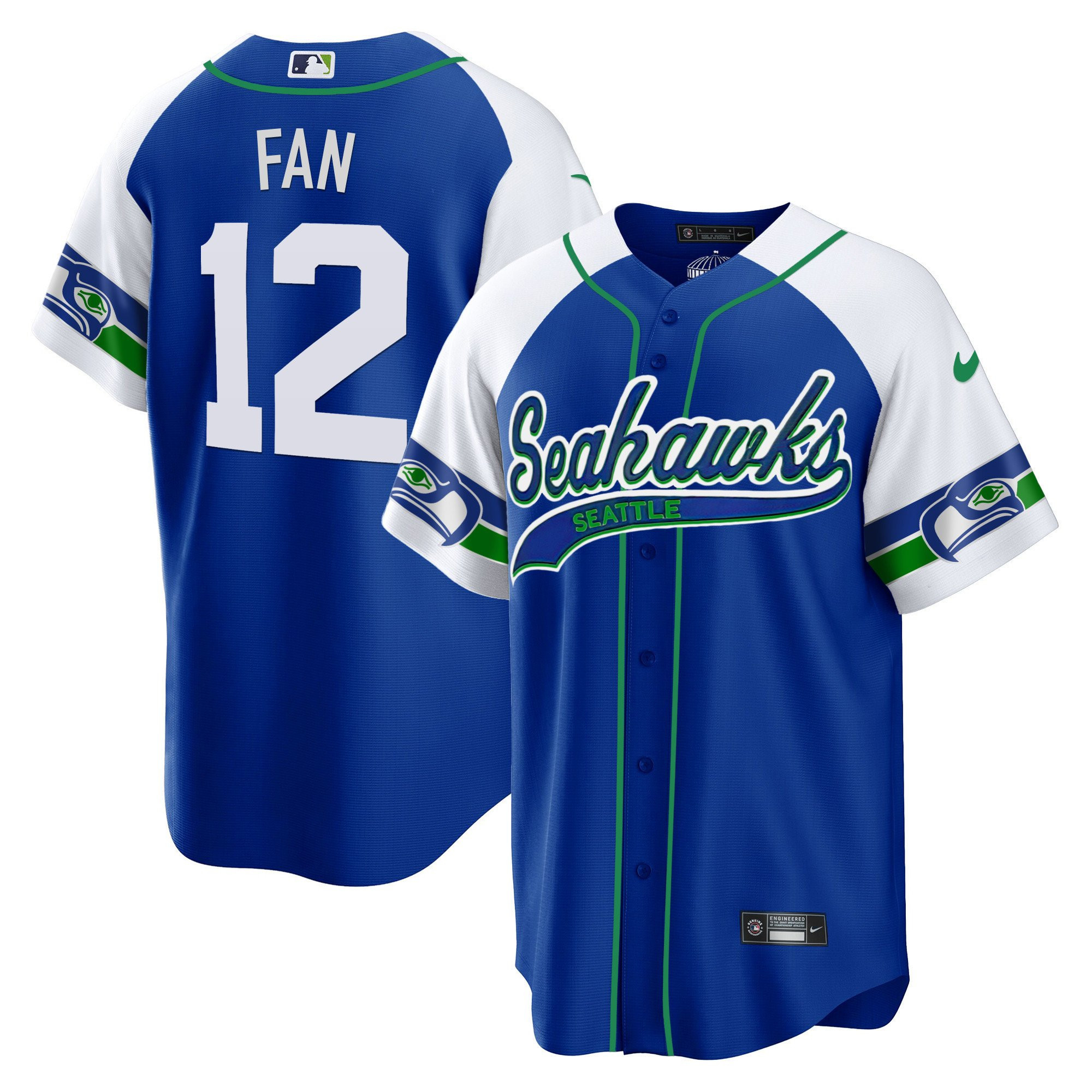 12th Fan Seattle Seahawks Throwback Men Jersey - Alternate