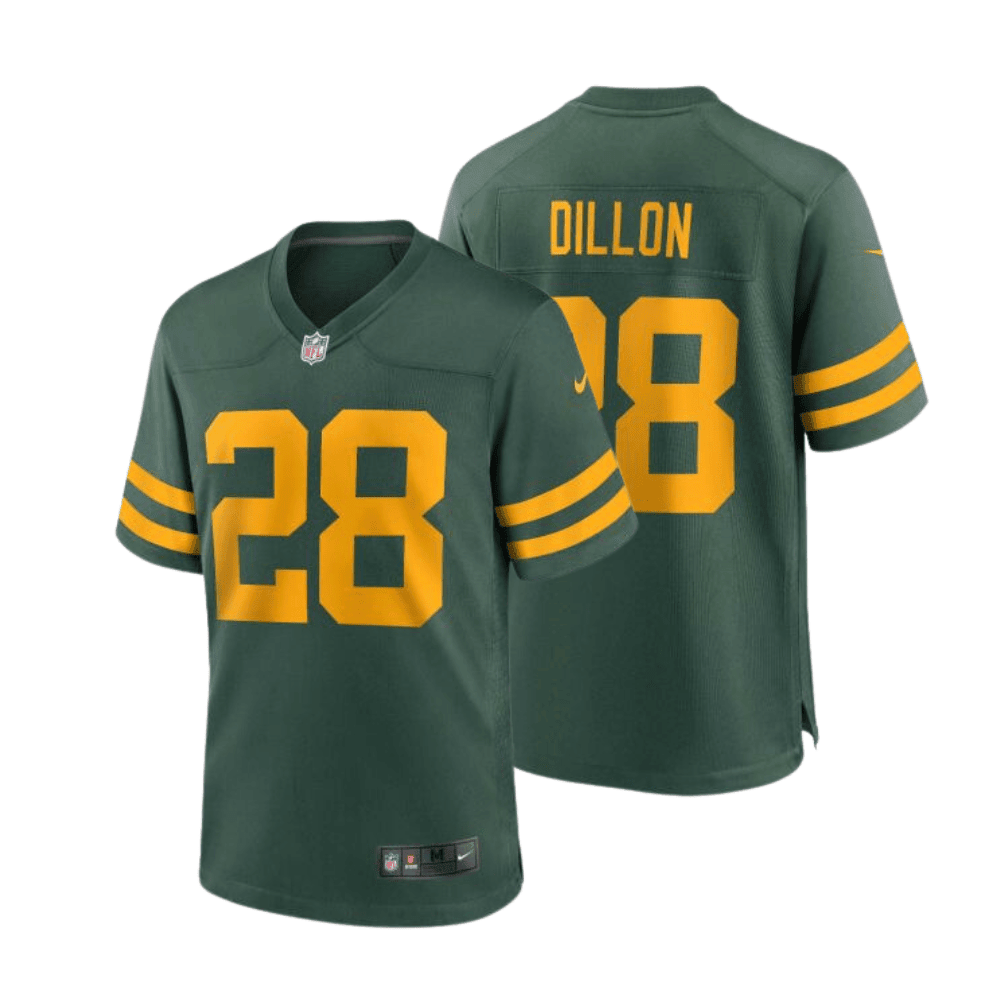 A. J. Dillon 28 Green Bay Packers 50s Classic Men Game Jersey - Green & Gold