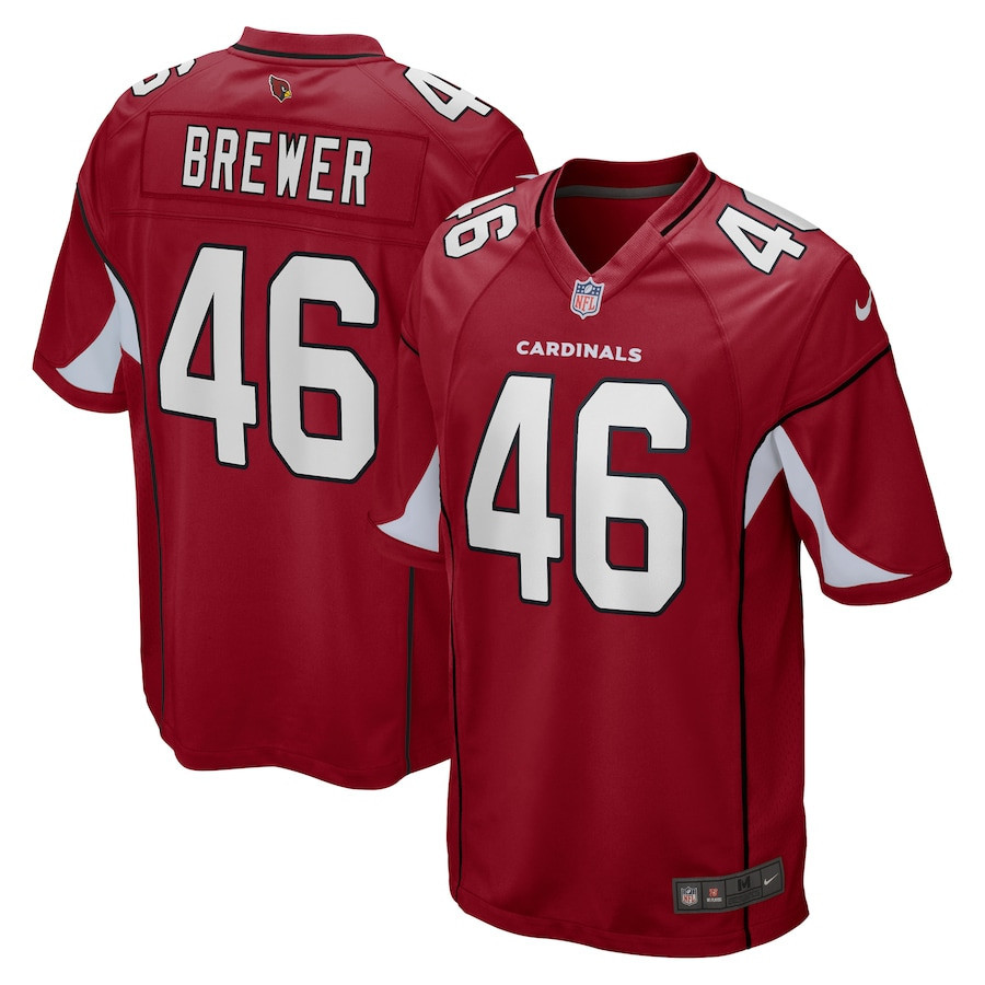 Aaron Brewer 46 Arizona Cardinals Men Home GameJersey - Cardinal