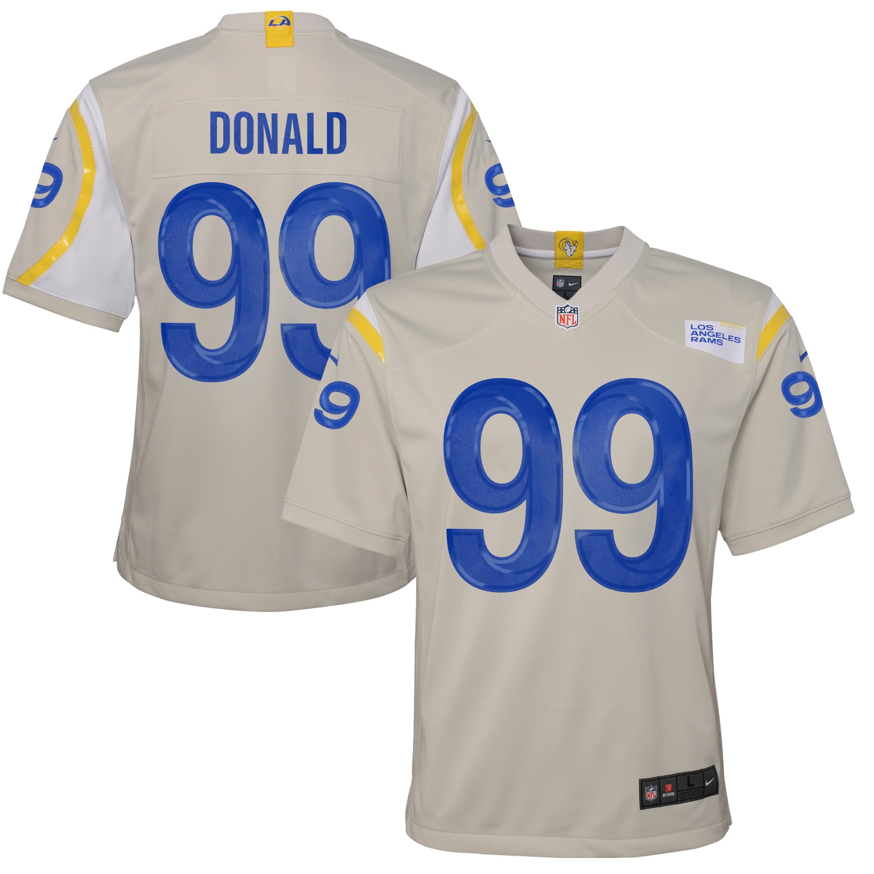 Aaron Donald Los Angeles Rams Youth Game Jersey - Cream