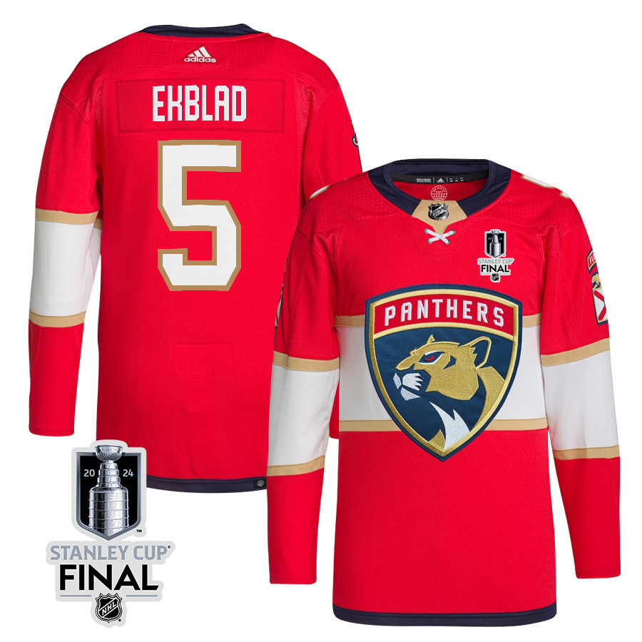 Aaron Ekblad 5 Florida Panthers 2024 STANLEY CUP Final Home Breakaway Jersey - Men, Red