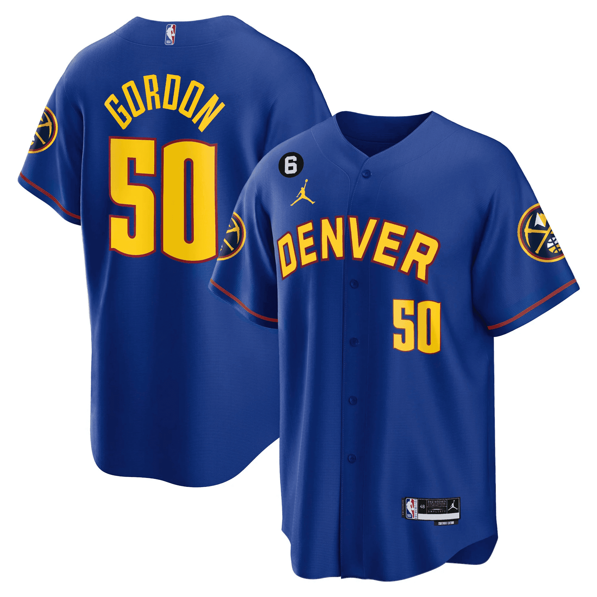 Aaron Gordon 50 Denver Nuggets Baseball Men Jersey - Blue