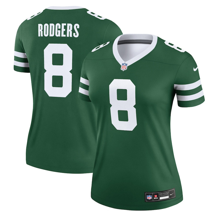 Aaron Rodgers 8 New York Jets Alternate Legend Jersey, Women Legacy Green