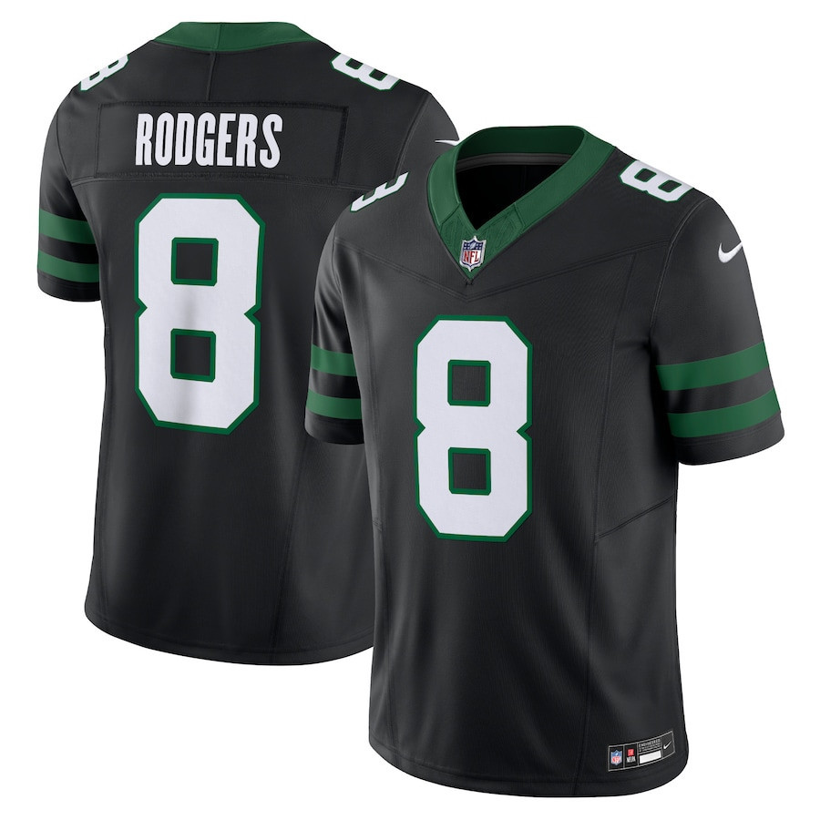 Aaron Rodgers 8 New York Jets Alternate Vapor F.U.S.E. Limited Jersey - Men, Legacy Black