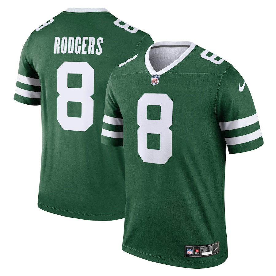 Aaron Rodgers 8 New York Jets Legend Jersey - Men, Legacy Green