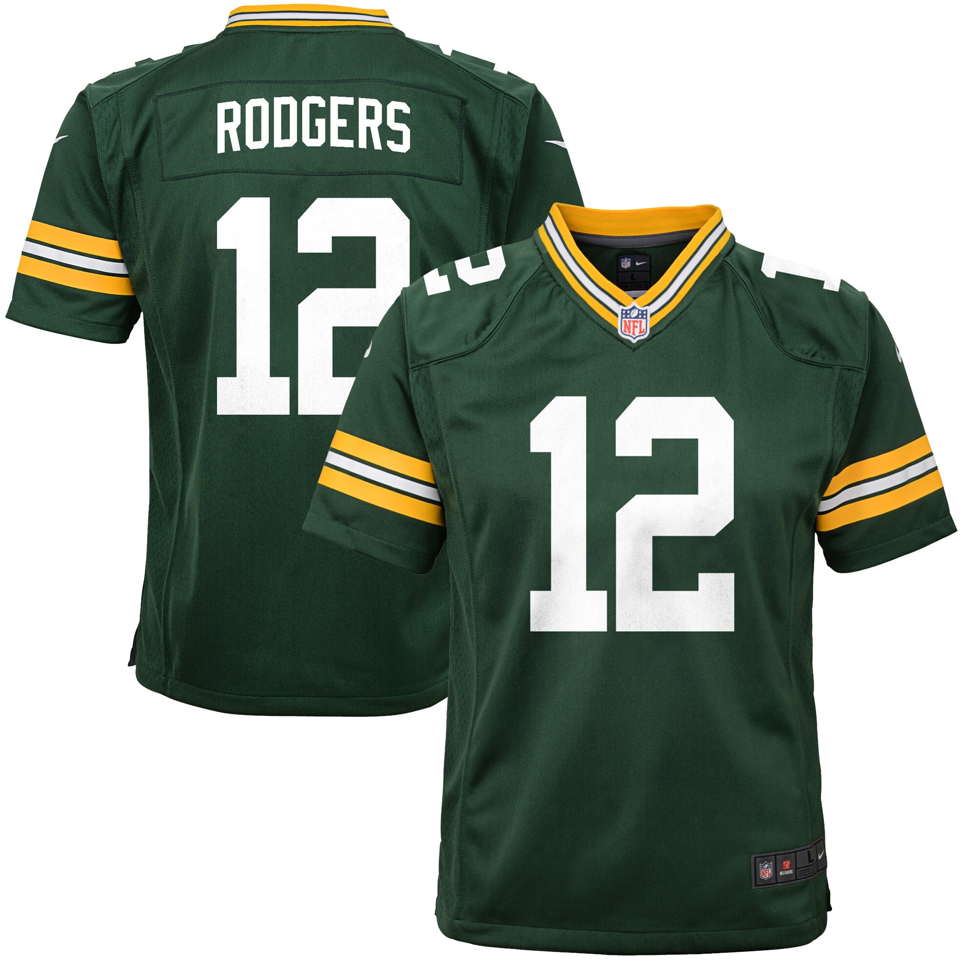 Aaron Rodgers Green Bay Packers Youth Game Jersey - Green