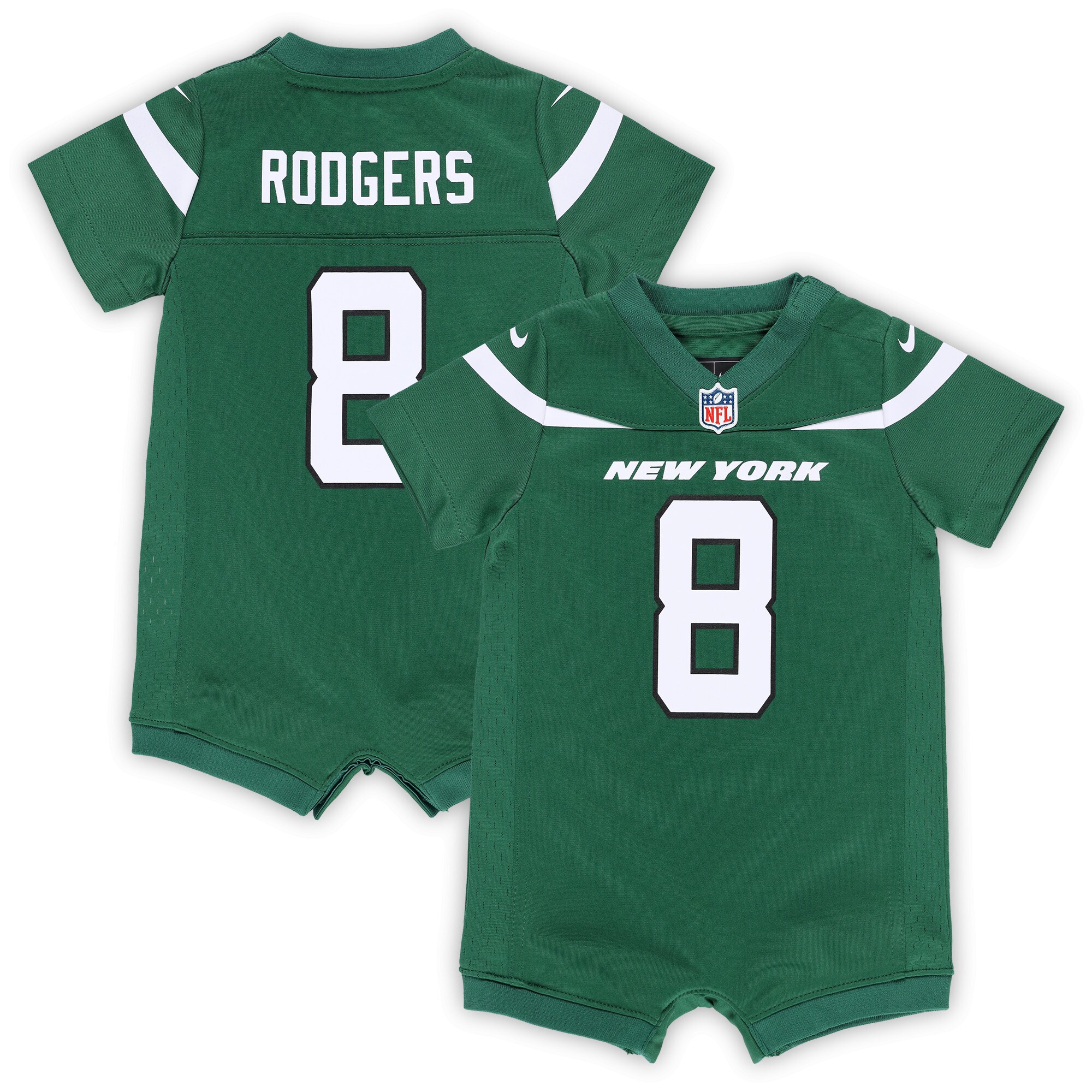 Aaron Rodgers New York Jets Newborn & Infant Game Romper Jersey - Green