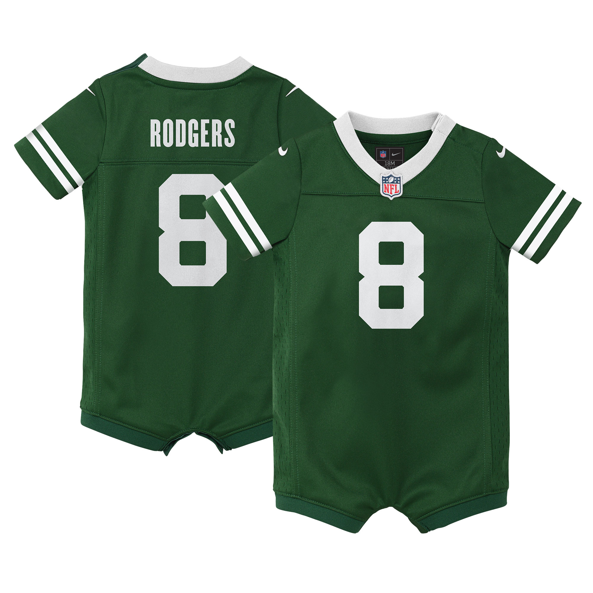 Aaron Rodgers New York Jets Newborn & Infant Game Romper Jersey - Legacy Green