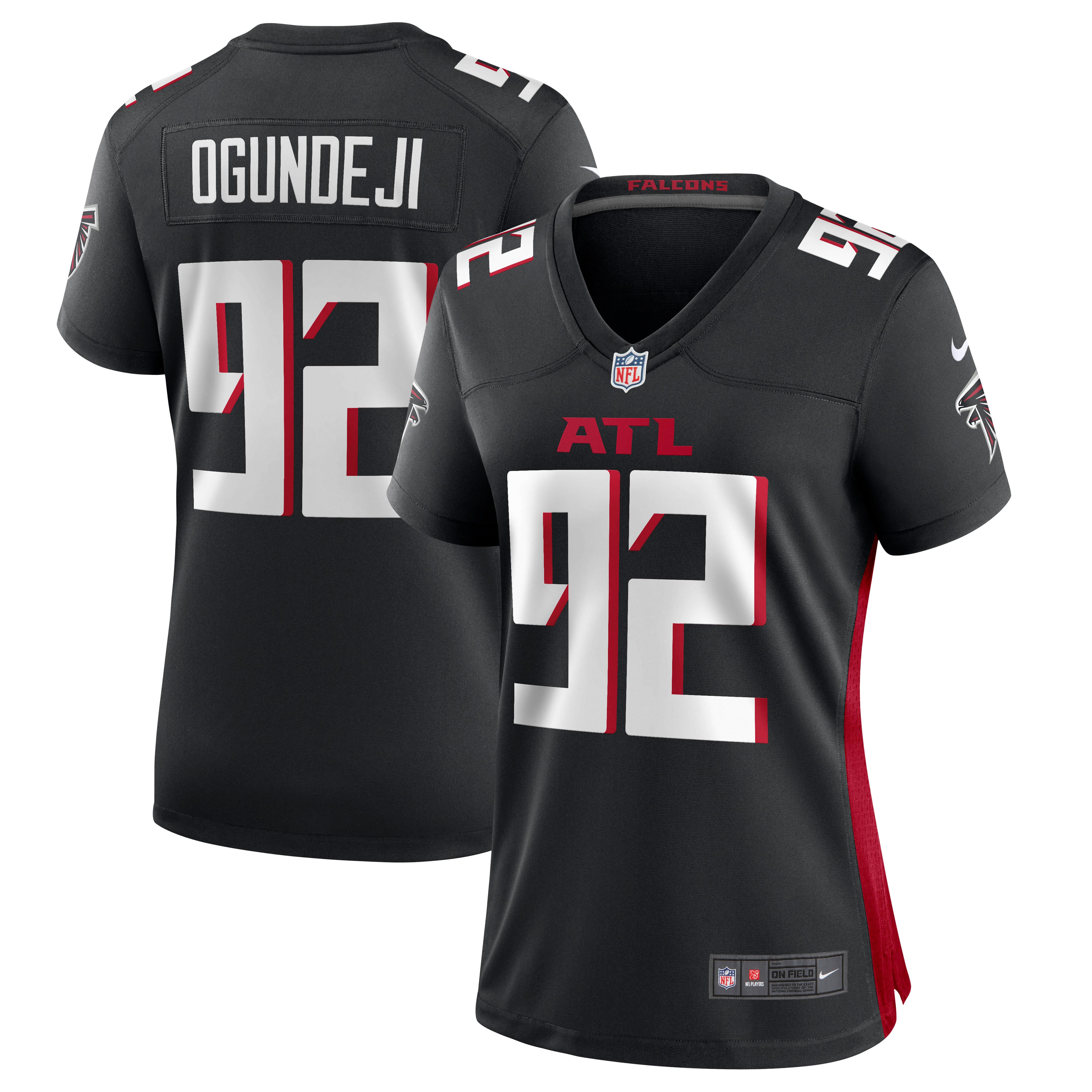 Adetokunbo Ogundeji Atlanta Falcons Women's Game Jersey - Black