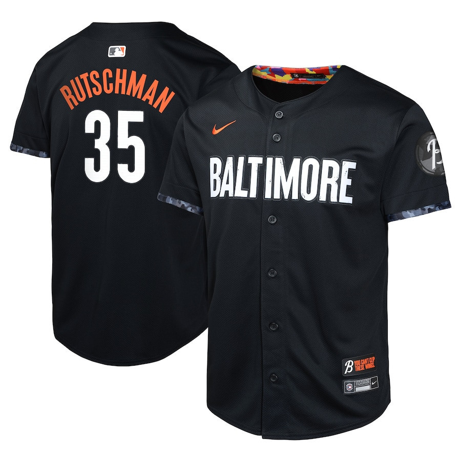 Adley Rutschman 35 Baltimore Orioles City Connect Limited YOUTH Jersey - Black