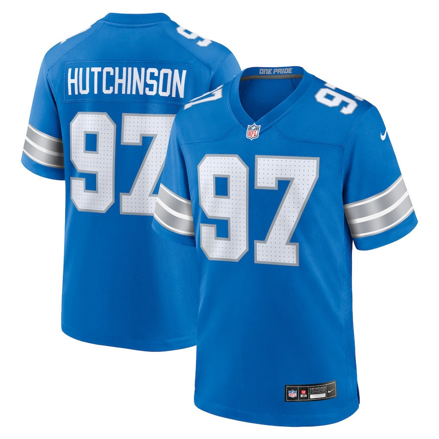 Aidan Hutchinson 97 Detroit Lions Game Jersey - Men, Blue