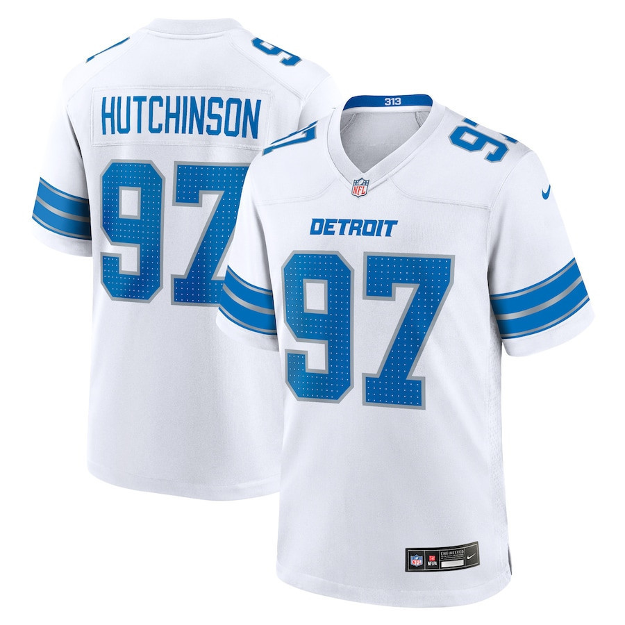 Aidan Hutchinson 97 Detroit Lions Game Jersey - Men, White