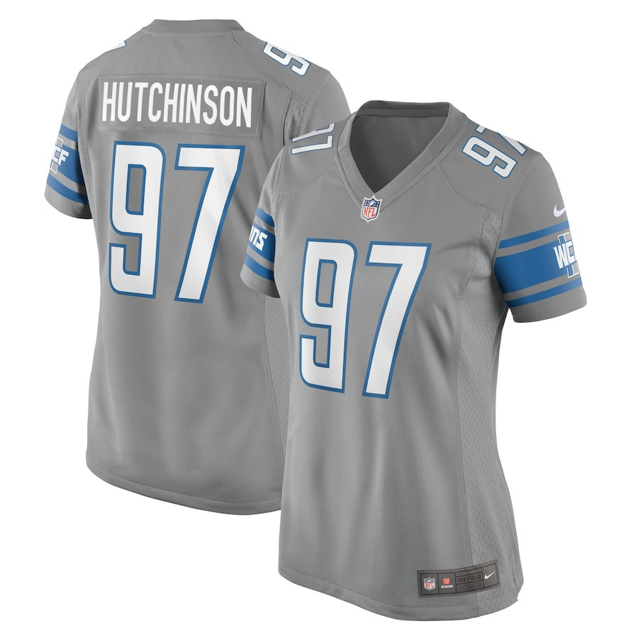 Aidan Hutchinson 97 Detroit Lions Women Game Jersey - Silver