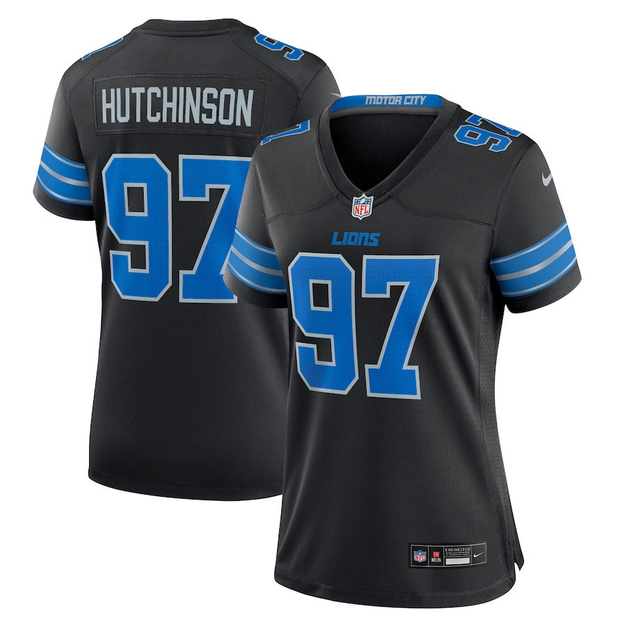 Aidan Hutchinson 97 Detroit Lions Women's Alternate Game Jersey - Black