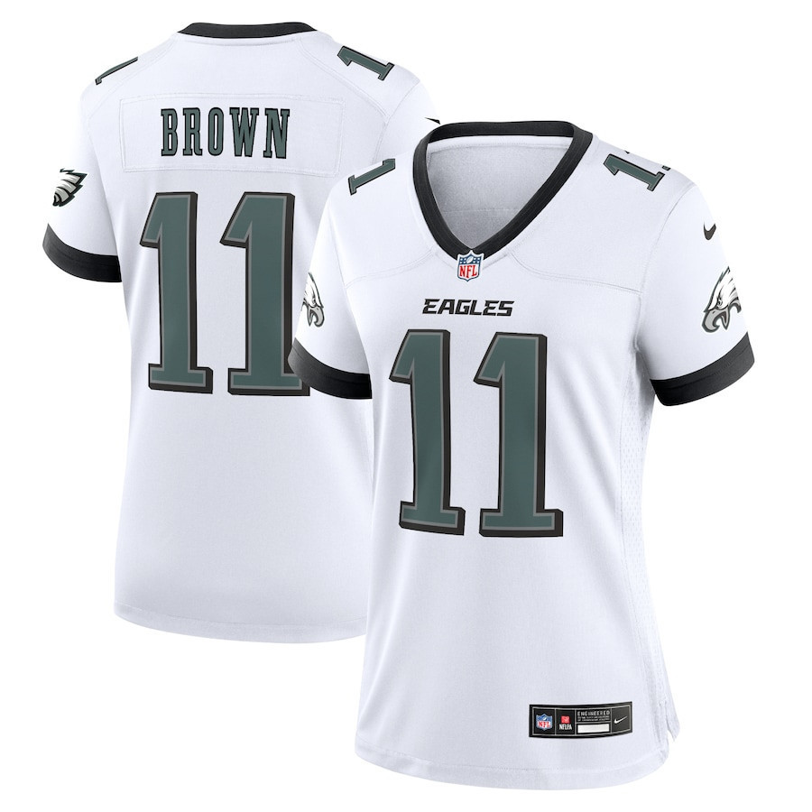 A.J. Brown 11 Philadelphia Eagles Game Women Jersey - White