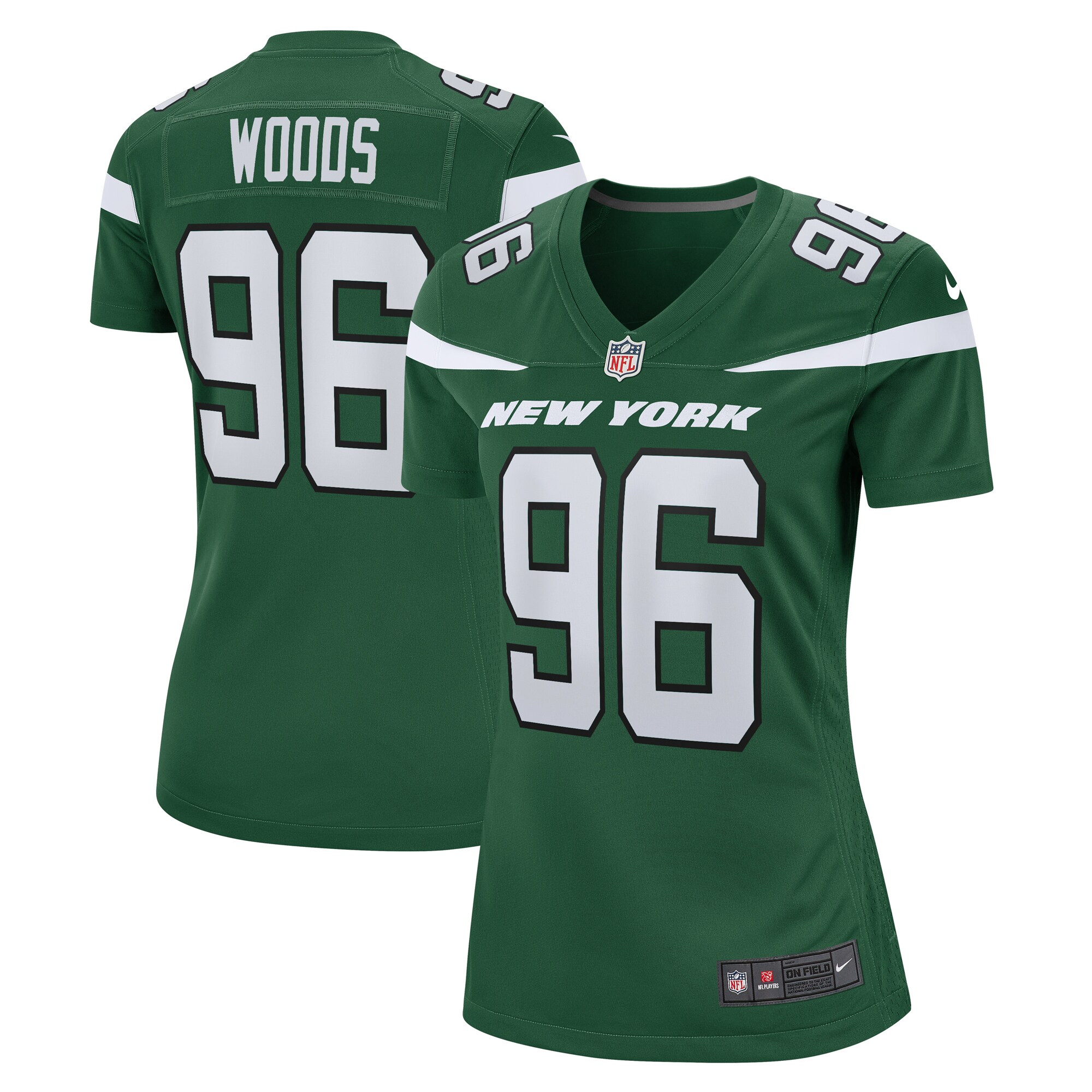 Al Woods New York Jets Women's Game Jersey - Gotham Green