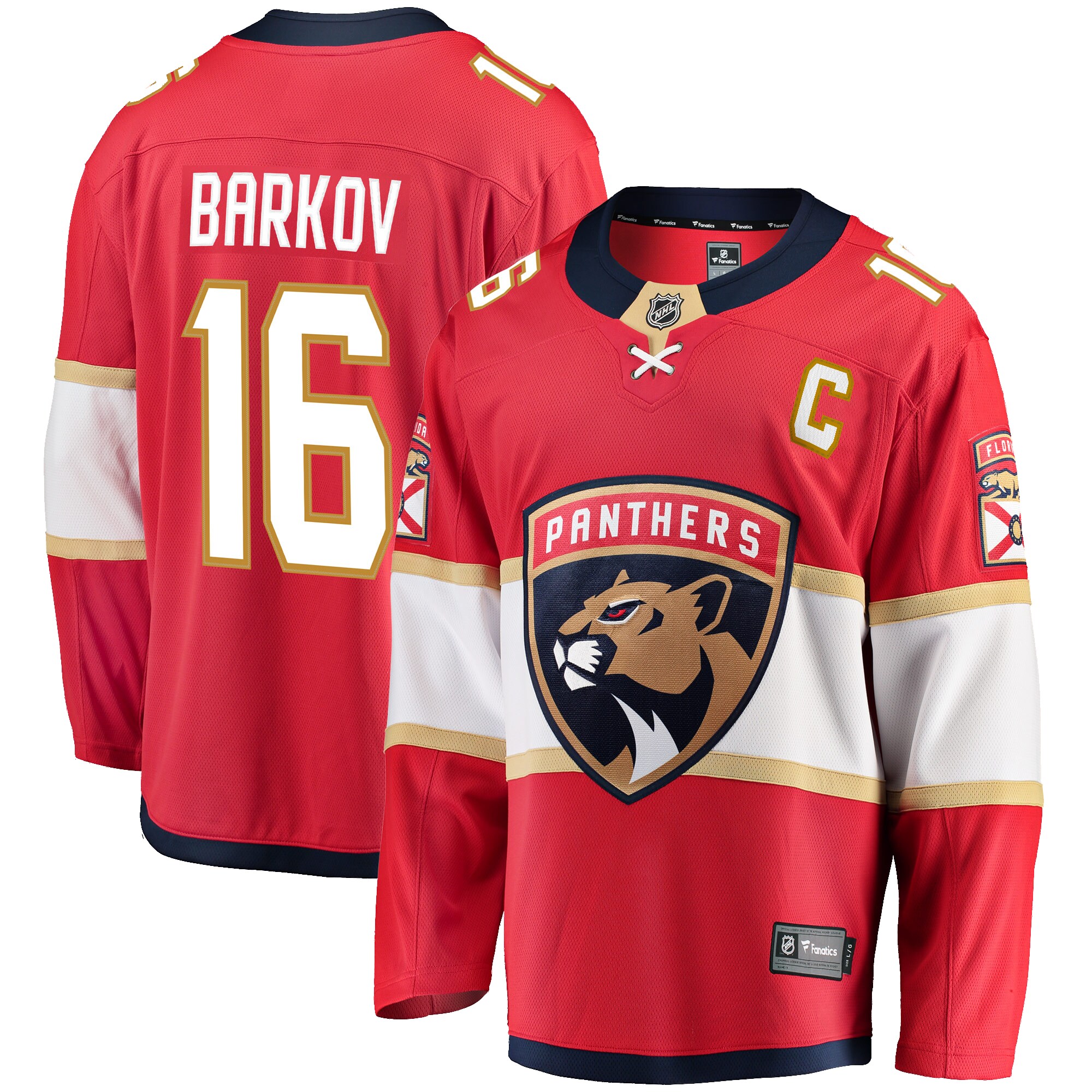 Aleksander Barkov Florida Panthers Fanatics Captain Patch Home Breakaway Jersey - Red