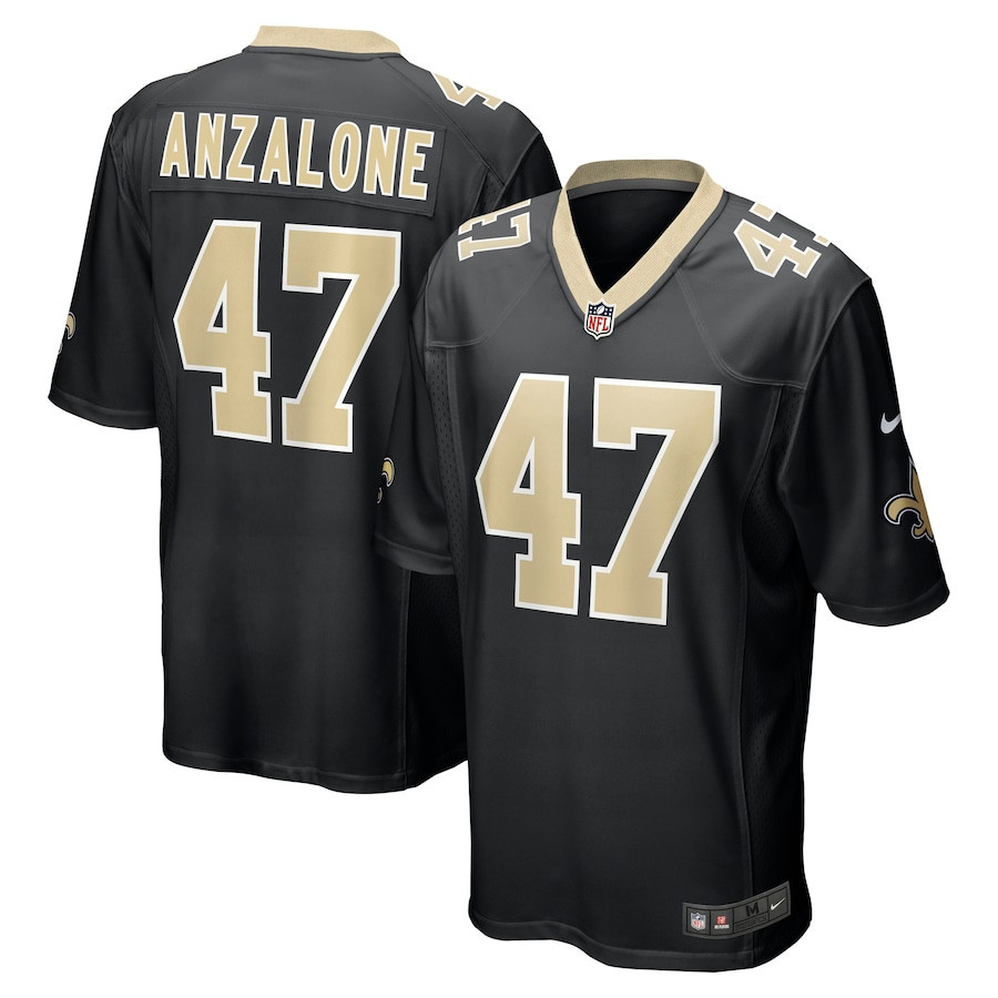 Alex Anzalone 47 New Orleans Saints Men's Game Jersey - Black
