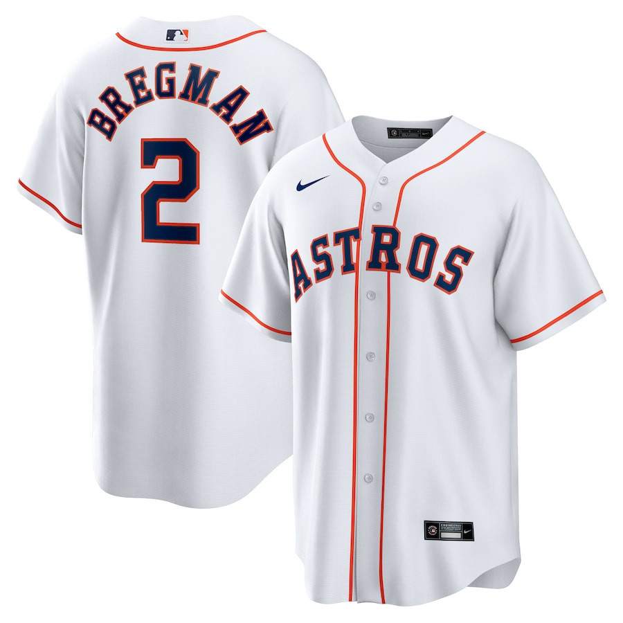 Alex Bregman 2 Houston Astros Home Men Jersey - White