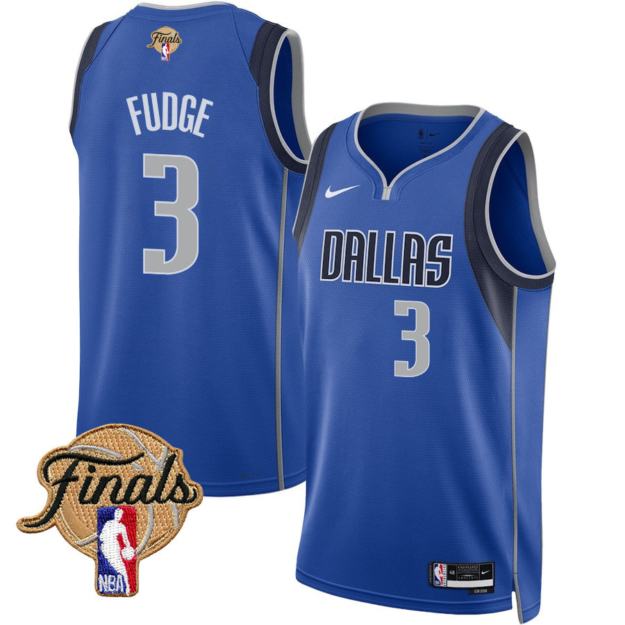 Alex Fudge 3 Dallas Mavericks 2024 FINALS PATCH Swingman Jersey - Icon Edition - Blue