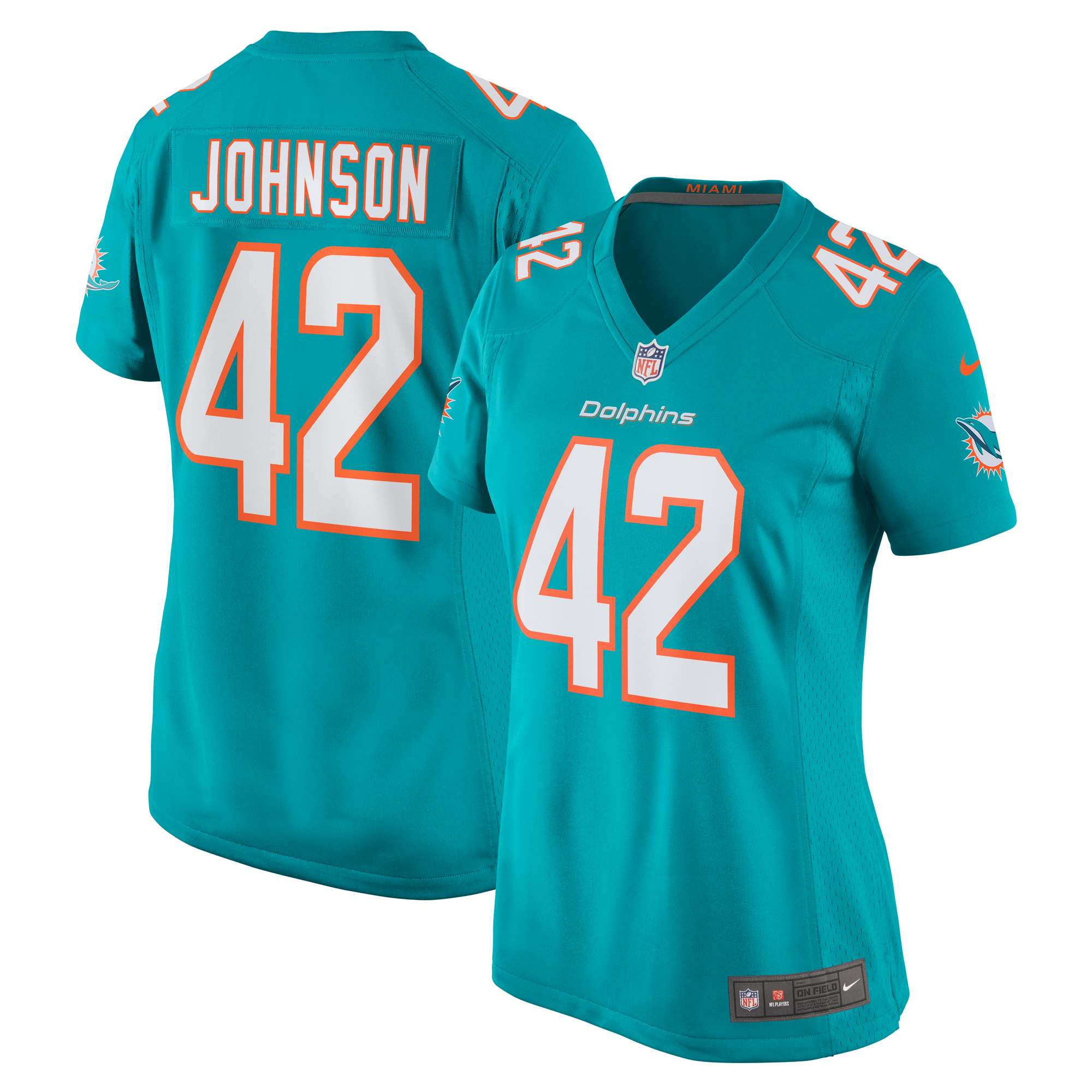 Alexander Johnson Miami Dolphins Women's Game Jersey - Aqua
