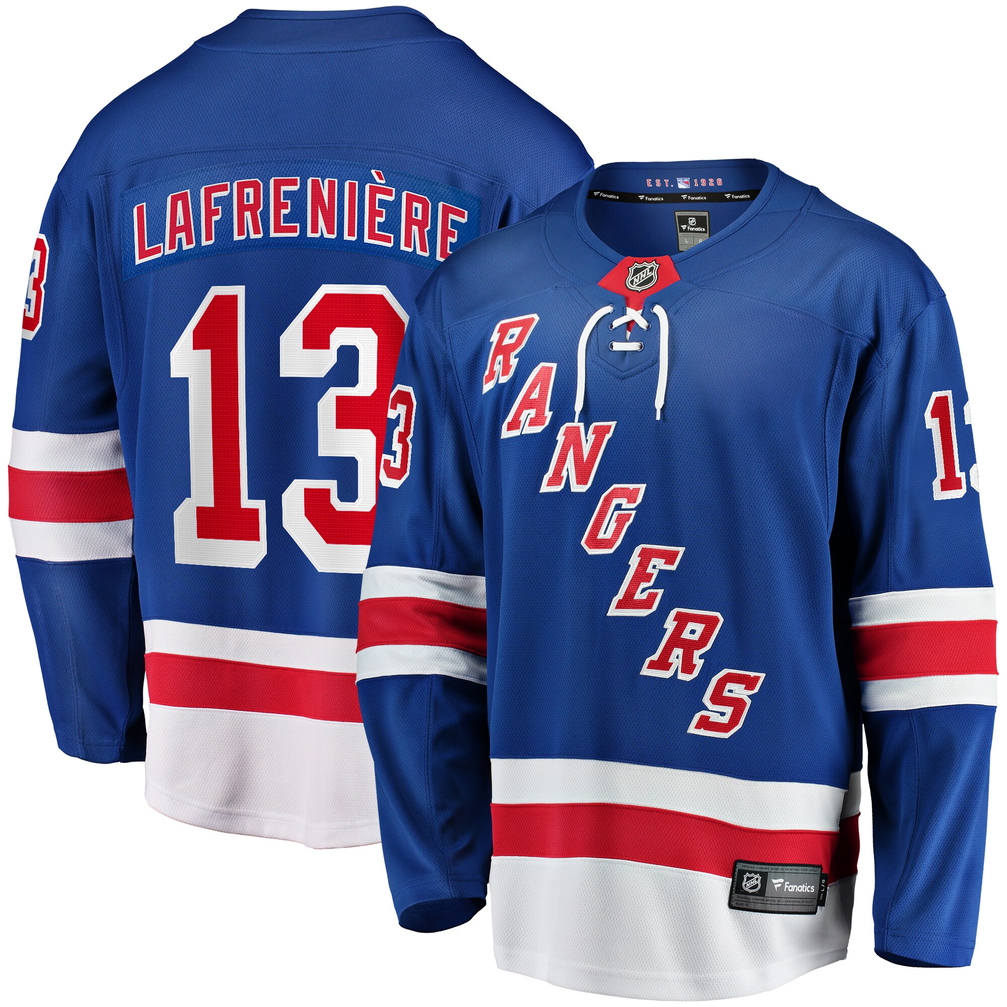 Alexis Lafreniere New York Rangers Fanatics Home Breakaway Jersey - Blue