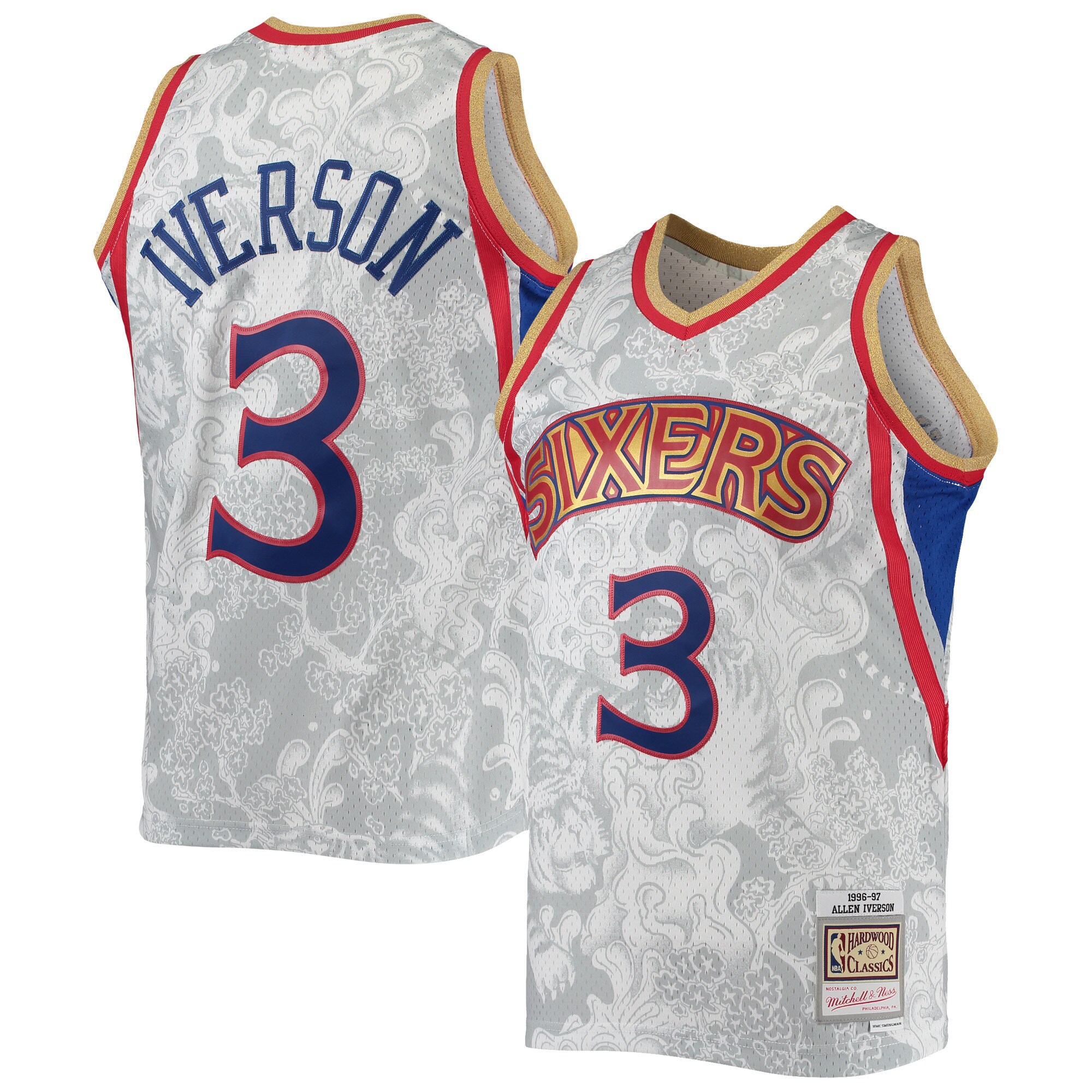 Allen Iverson Philadelphia 76ers Mitchell & Ness Hardwood Classics 1996\/97 Lunar New Year Swingman Jersey - White