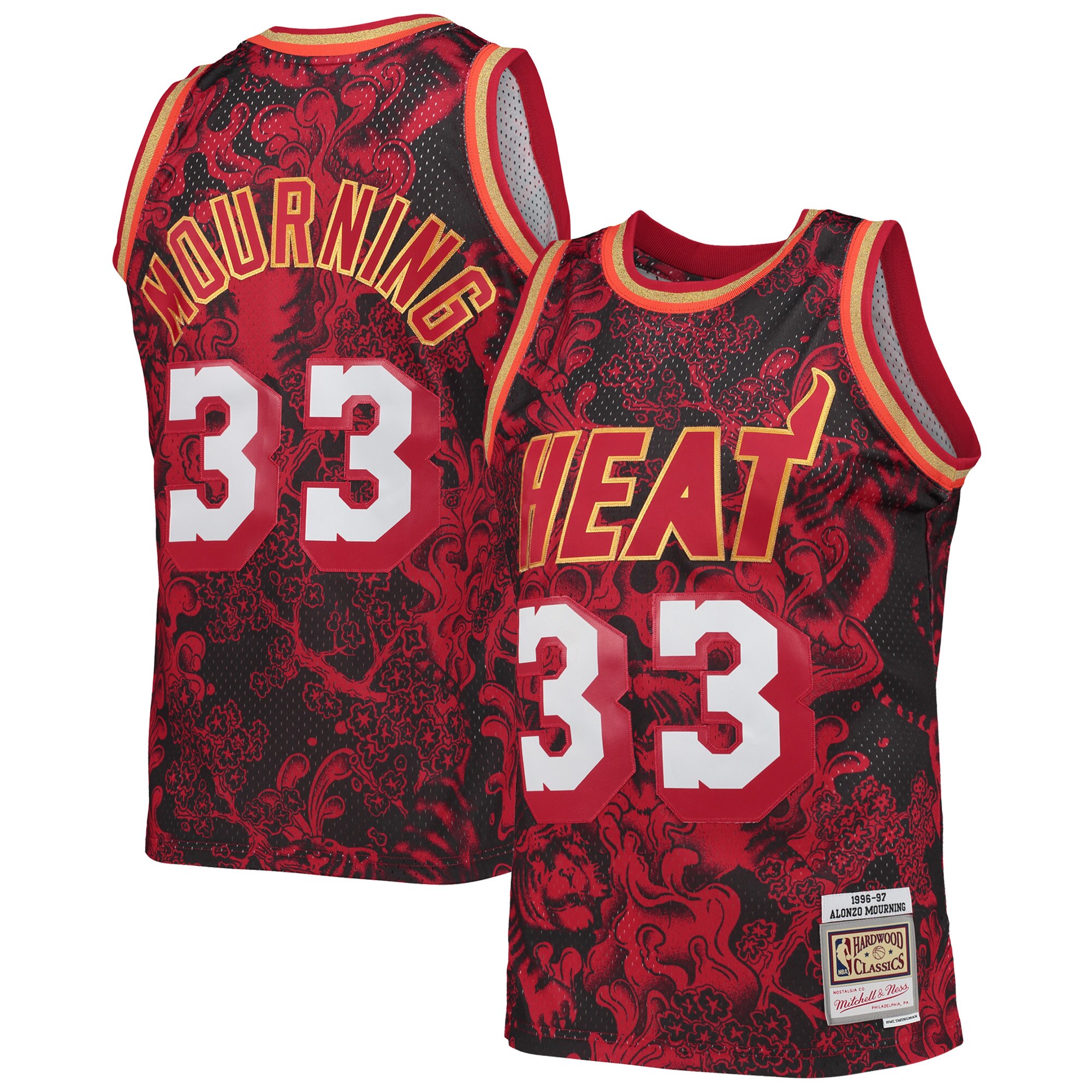 Alonzo Mourning Miami Heat Mitchell & Ness Hardwood Classics 1996\/97 Lunar New Year Swingman Jersey - Red