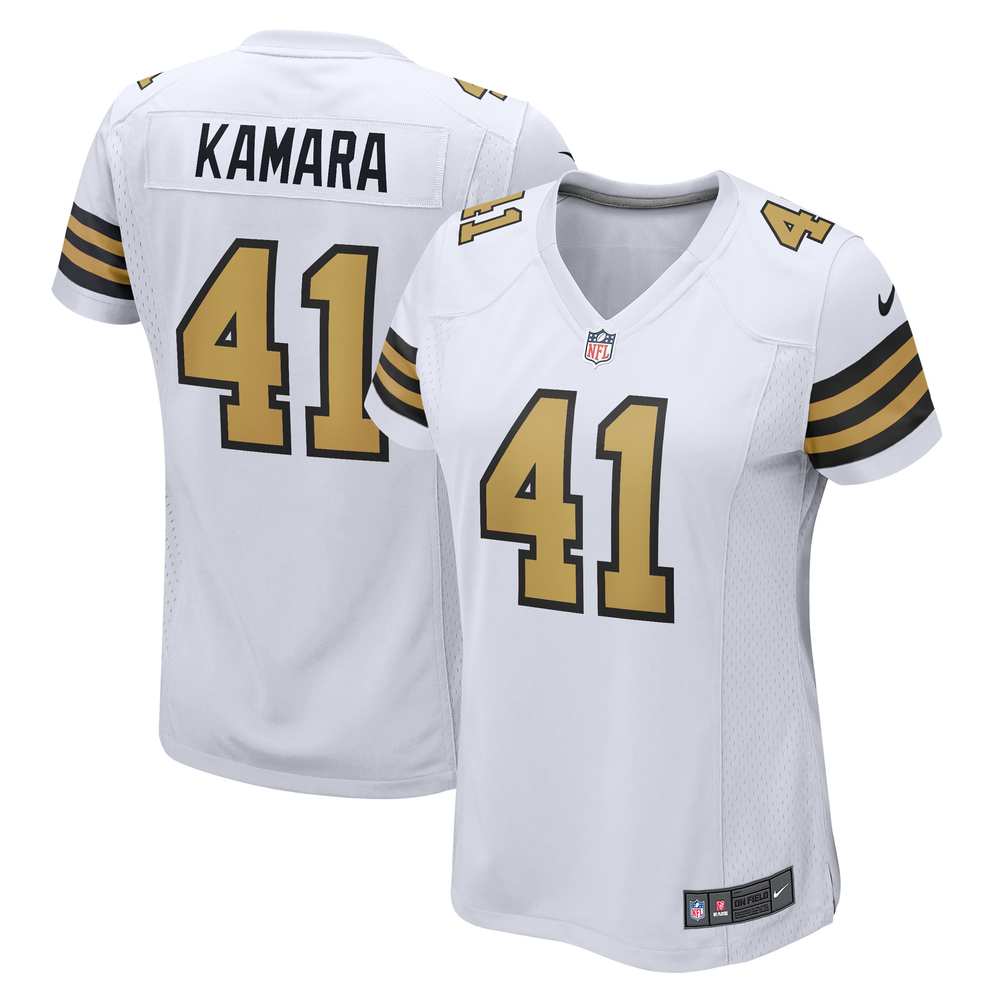 Alvin Kamara New Orleans Saints Women's Alternate Game Jersey - White