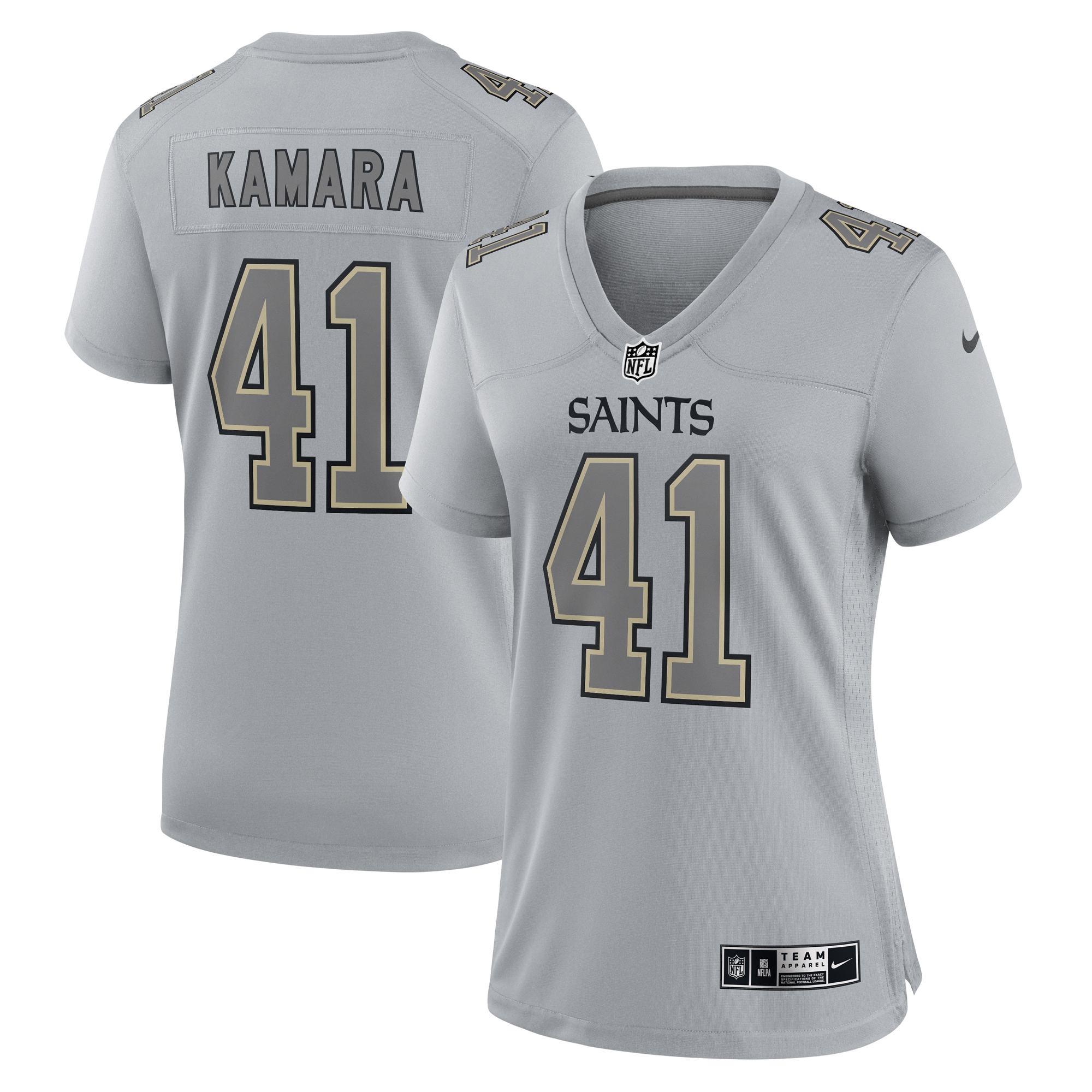 Alvin Kamara New Orleans Saints Women's Atmosphere Fashion Game Jersey - Gray