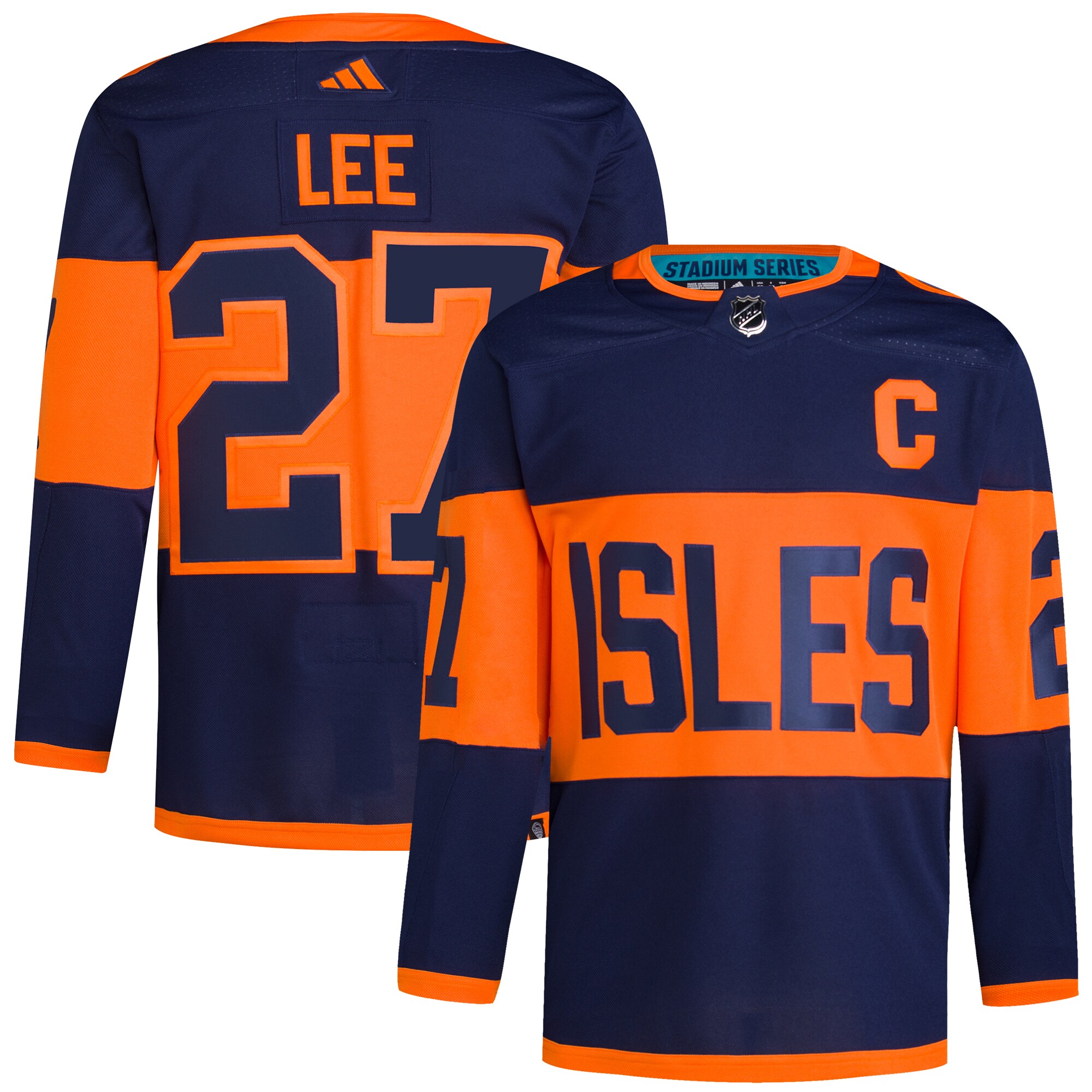 Anders Lee New York Islanders adidas 2024 NHL Stadium Series Primegreen Authentic Player Jersey\u00c2\u00a0\u00e2\u20ac\u201c Navy
