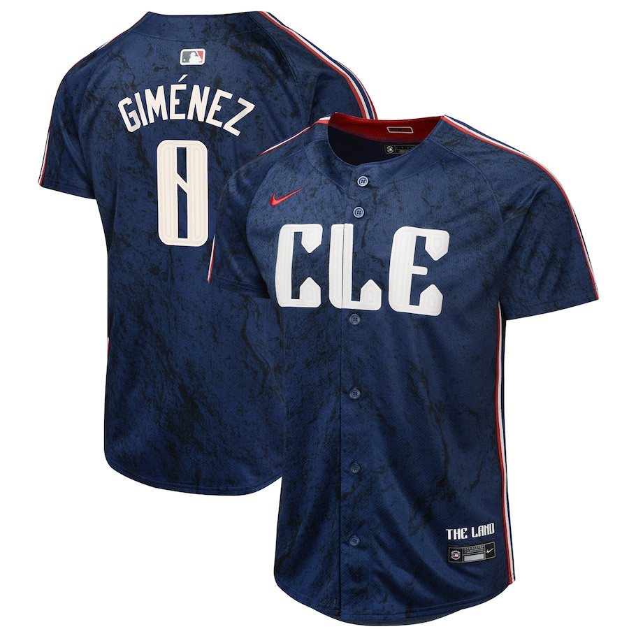 Andres Gimenez 0 Cleveland Guardians 2024 City Connect Limited YOUTH Jersey - Navy