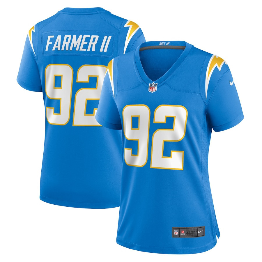Andrew Farmer 92 Los Angeles Chargers Women Team Game Jersey - Powder Blue