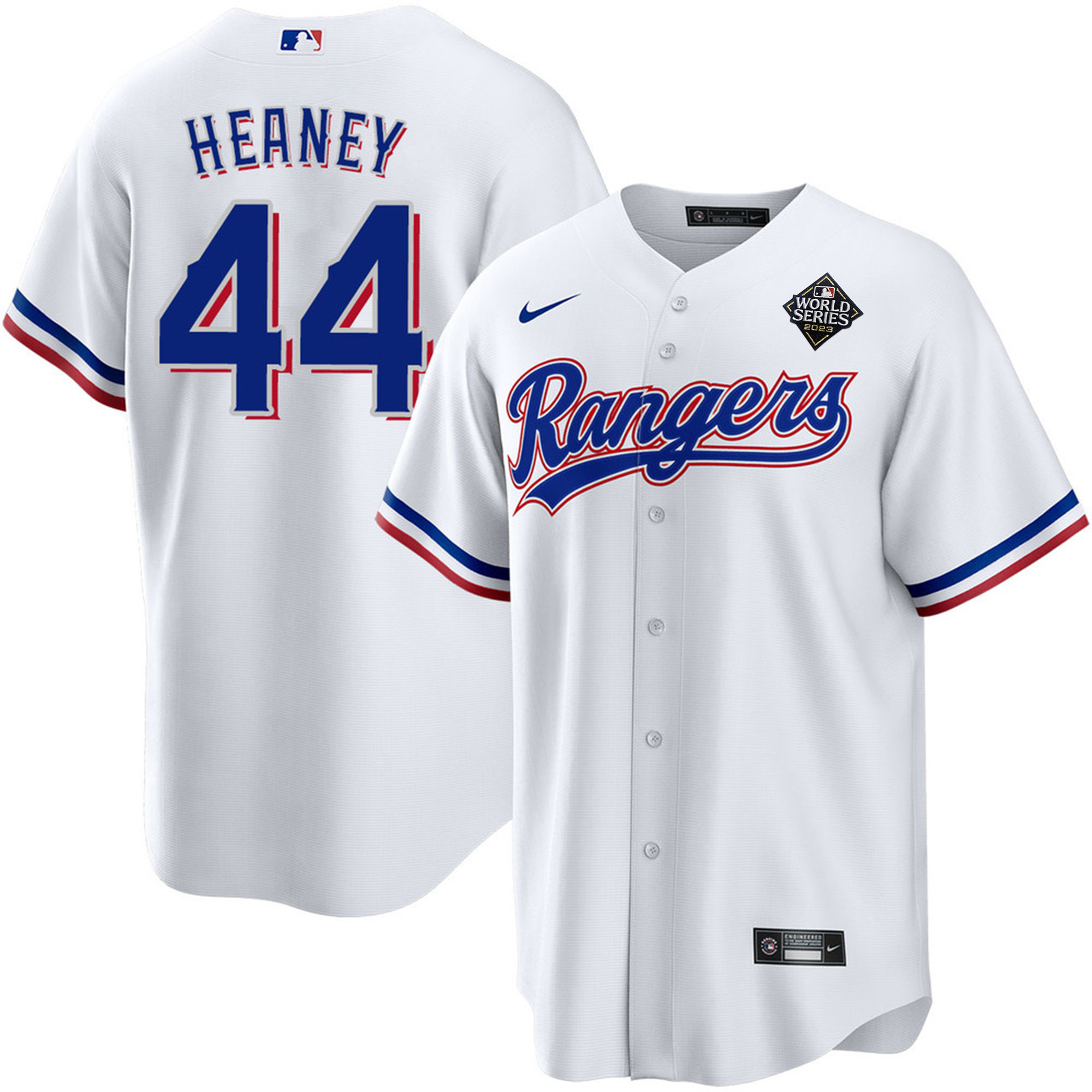Andrew Heaney 44 Texas Rangers 2023 World Series Stitched Baseball Jersey - White