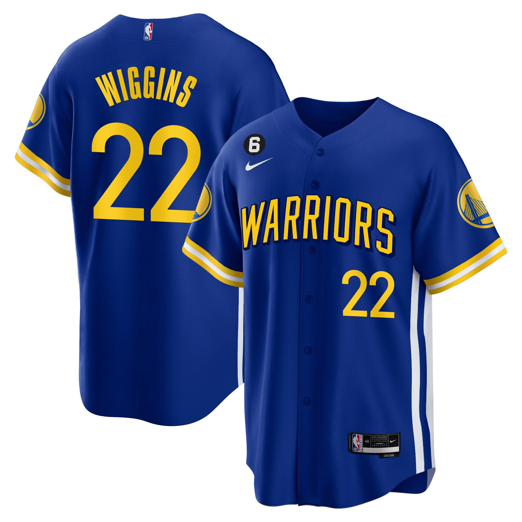 Andrew Wiggins 22 Golden State Warriors Baseball Men Jersey - Royal