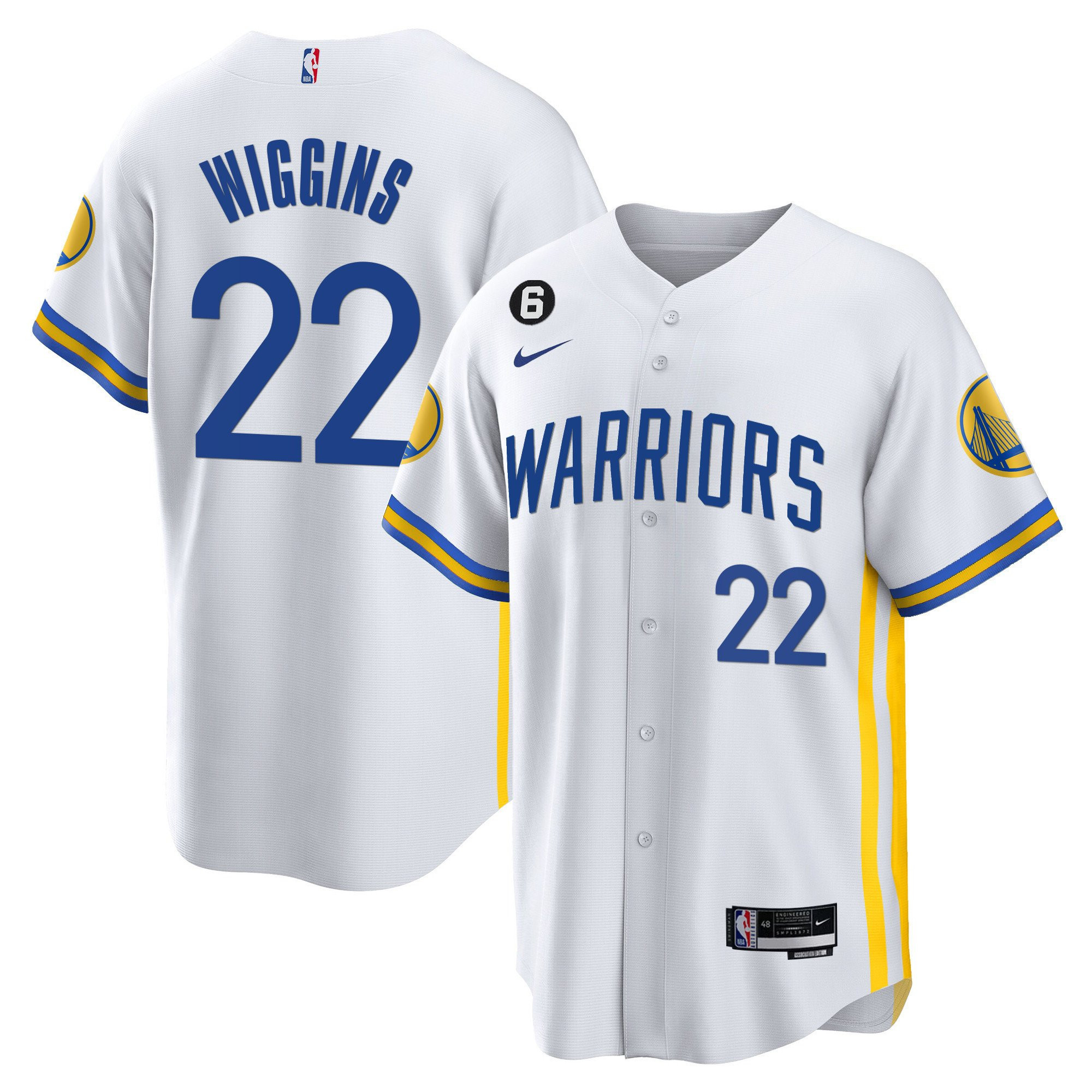 Andrew Wiggins 22 Golden State Warriors Baseball Men Jersey - White