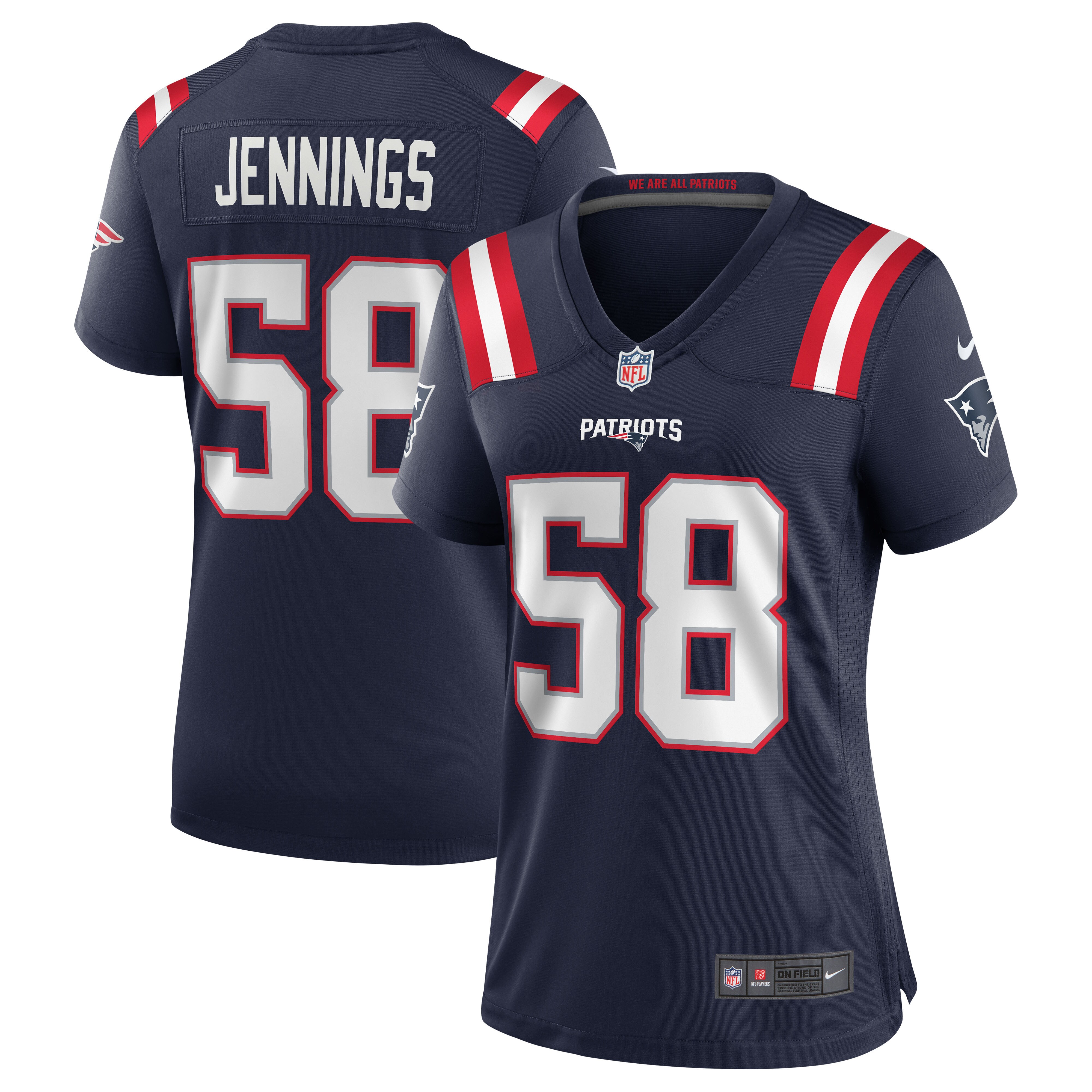 Anfernee Jennings New England Patriots Women's Team Game Jersey - Navy