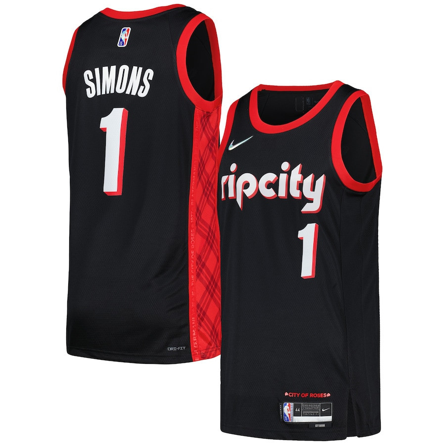 Anfernee Simons 1 Portland Trail Blazers Swingman Men Jersey - City Edition - Black