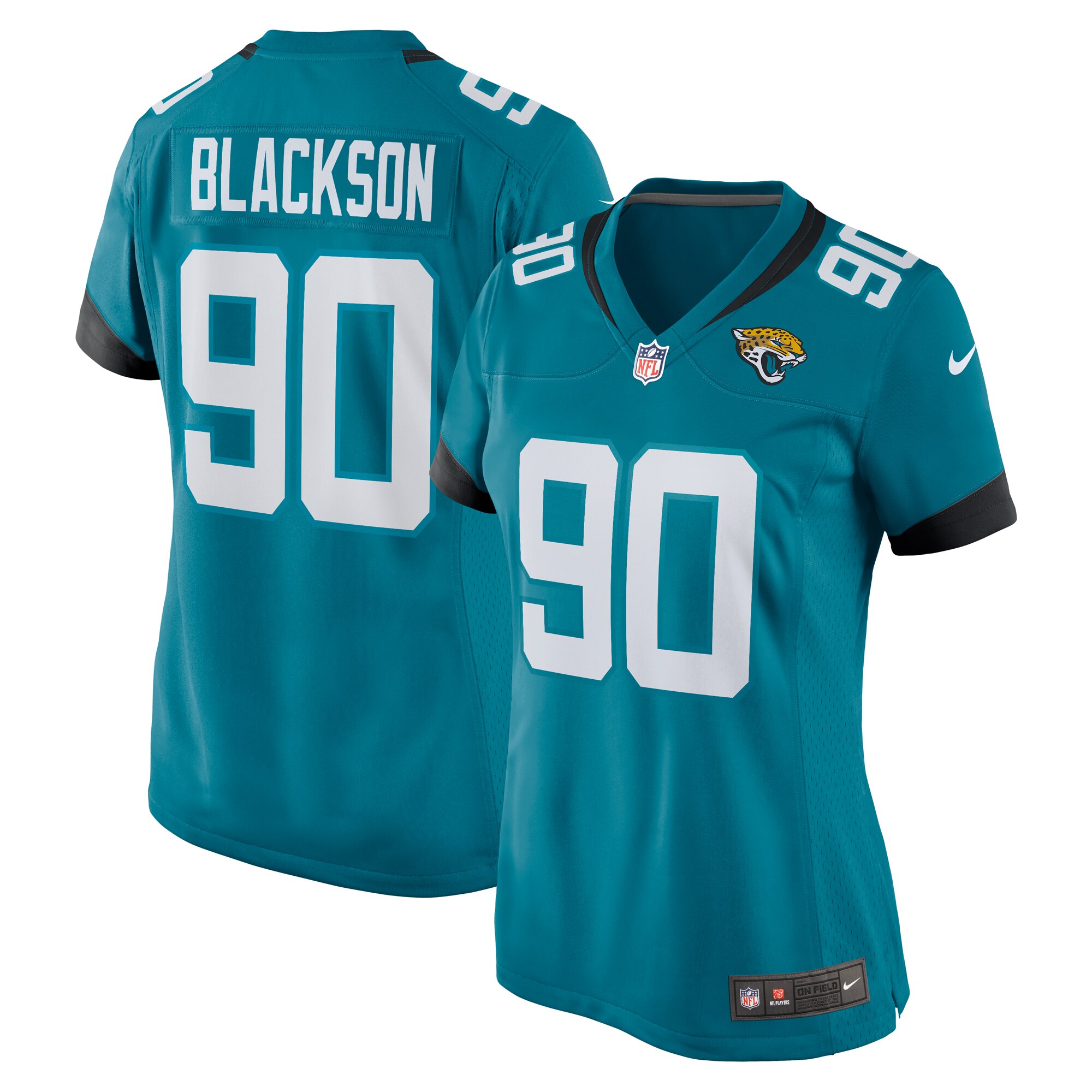 Angelo Blackson Jacksonville Jaguars Women's Team Game Jersey - Teal