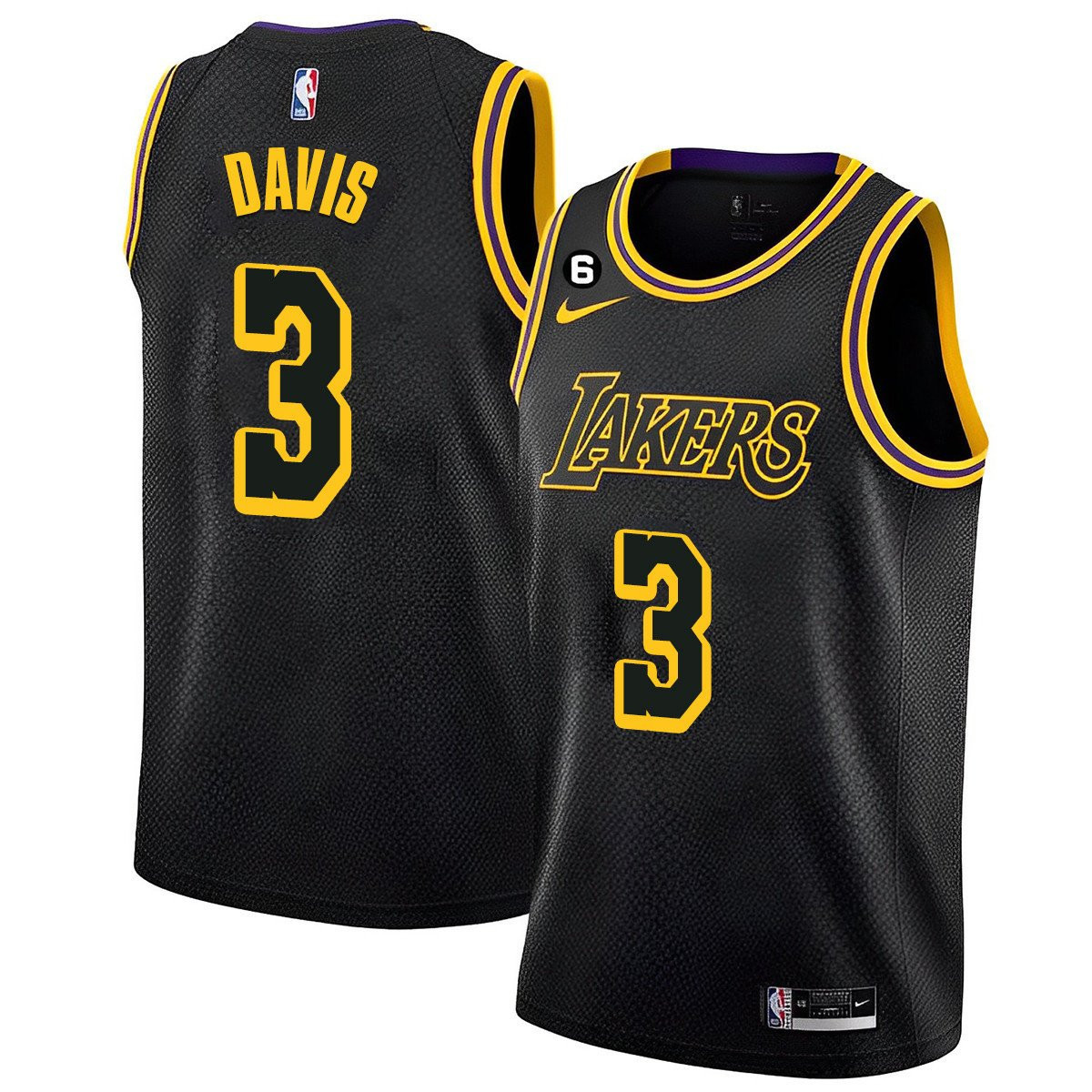 Anthony Davis 3 Los Angeles Lakers 2023 Jersey - Black Mamba
