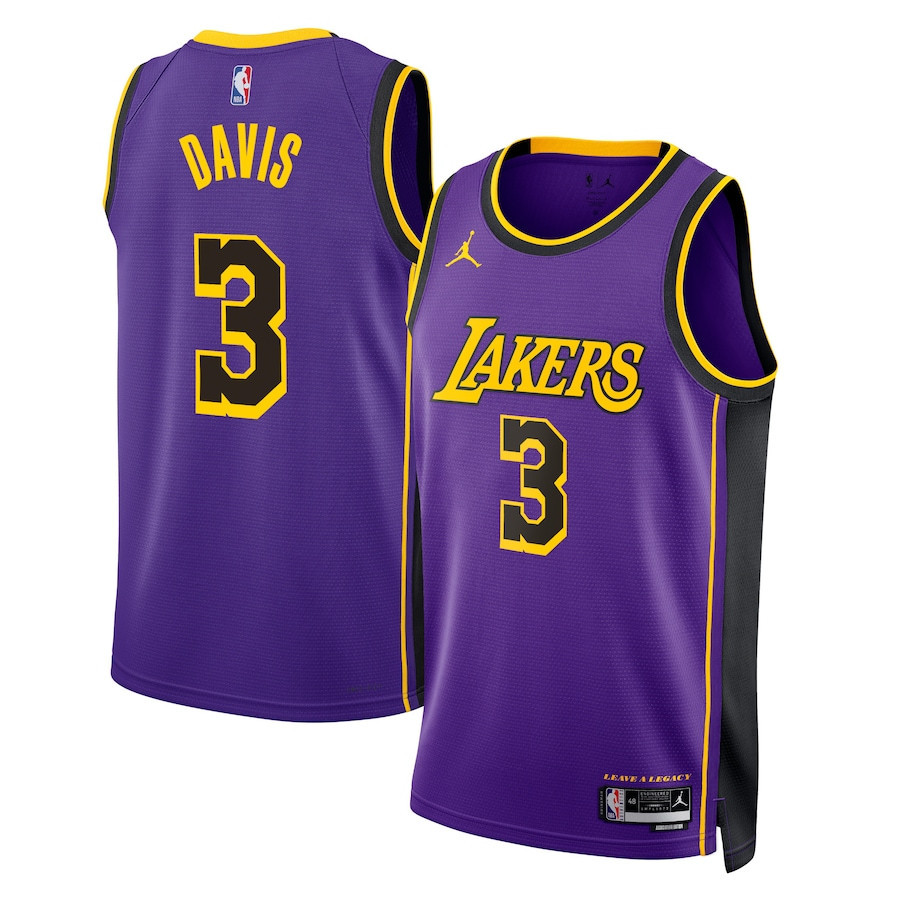 Anthony Davis 3 Los Angeles Lakers Unisex Swingman Jersey - Statement Edition - Purple