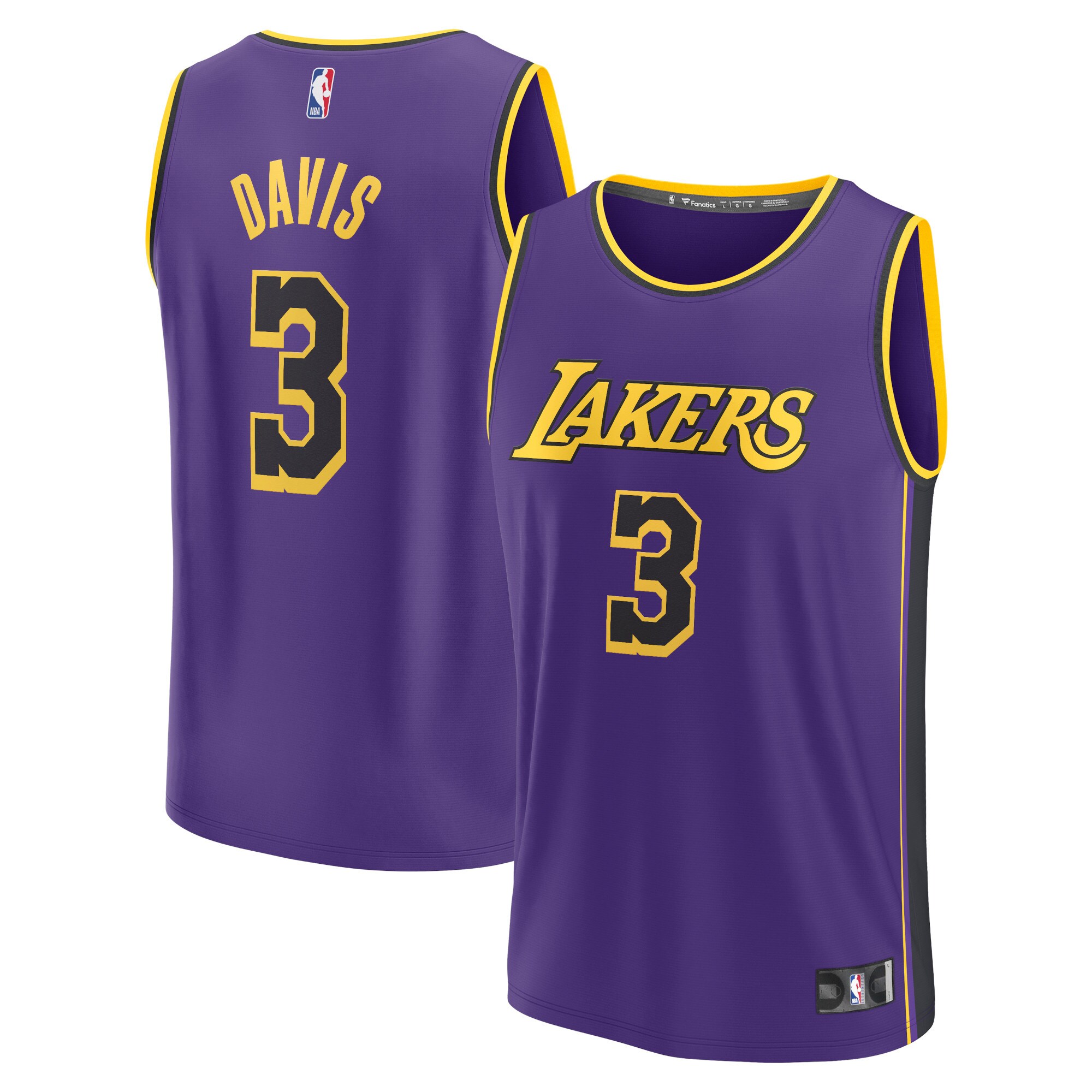 Anthony Davis Los Angeles Lakers Fanatics Youth Fast Break Player Jersey - Statement Edition - Purple