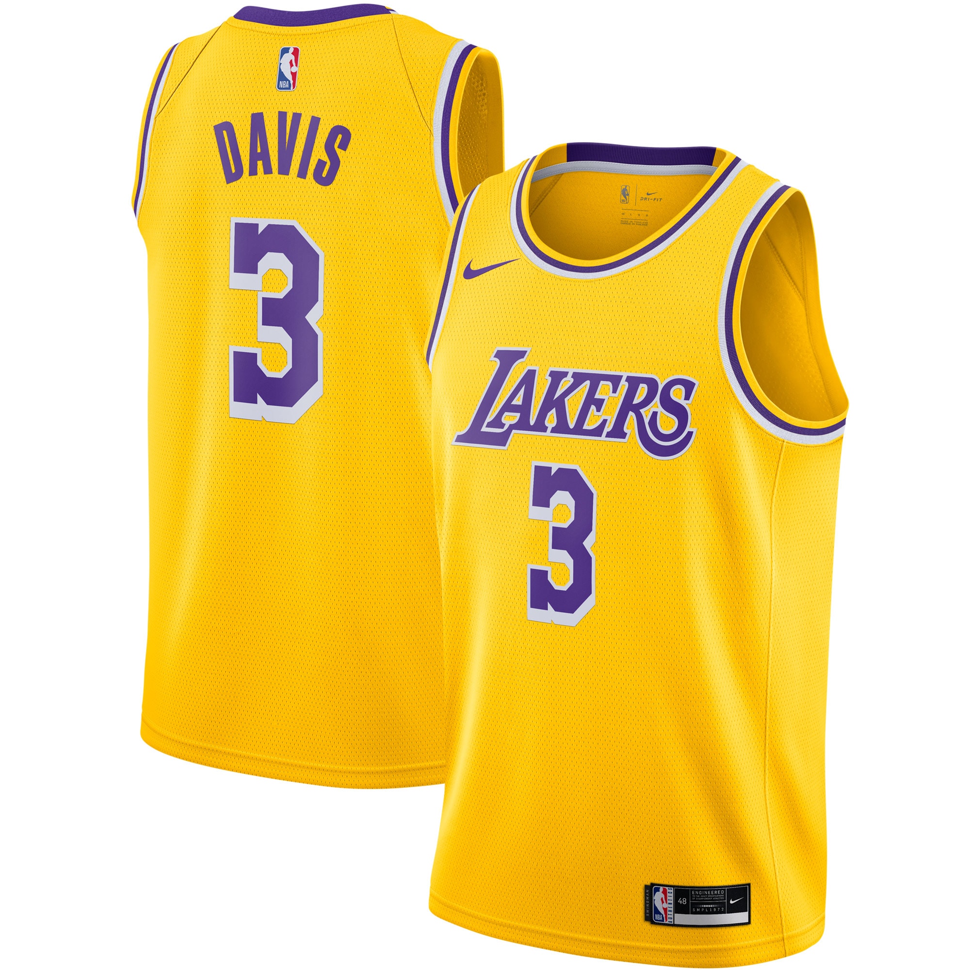 Anthony Davis Los Angeles Lakers Swingman Jersey Gold - Icon Edition
