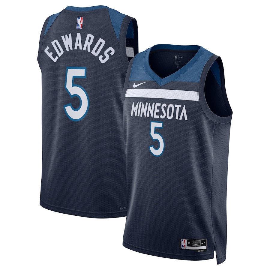 Anthony Edwards 5 Minnesota Timberwolves Unisex Swingman Jersey - Icon Edition - Navy