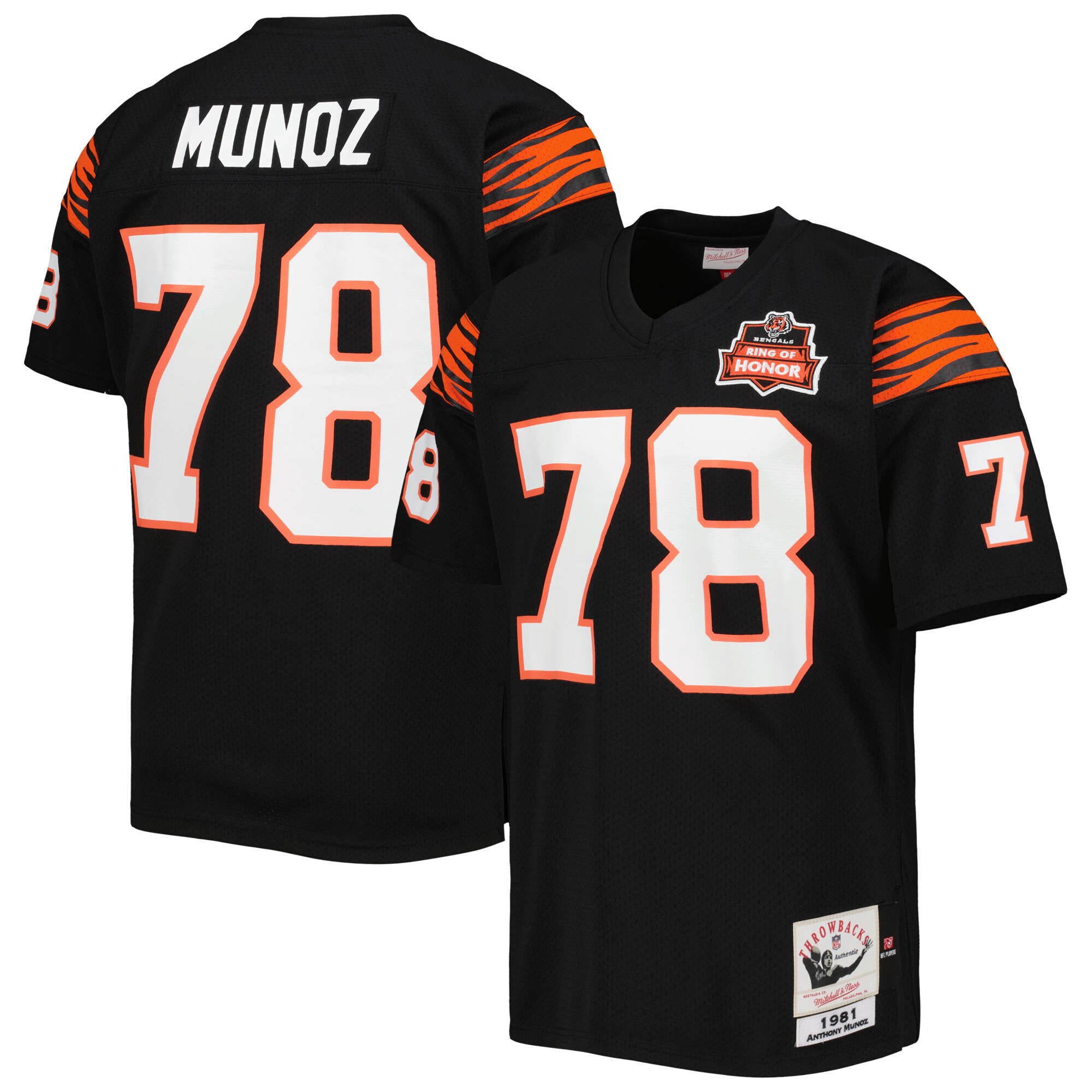 Anthony Mu\u00c3\u0192\u00c2\u00b1oz Cincinnati Bengals Mitchell & Ness Authentic Throwback Retired Player Jersey - Black
