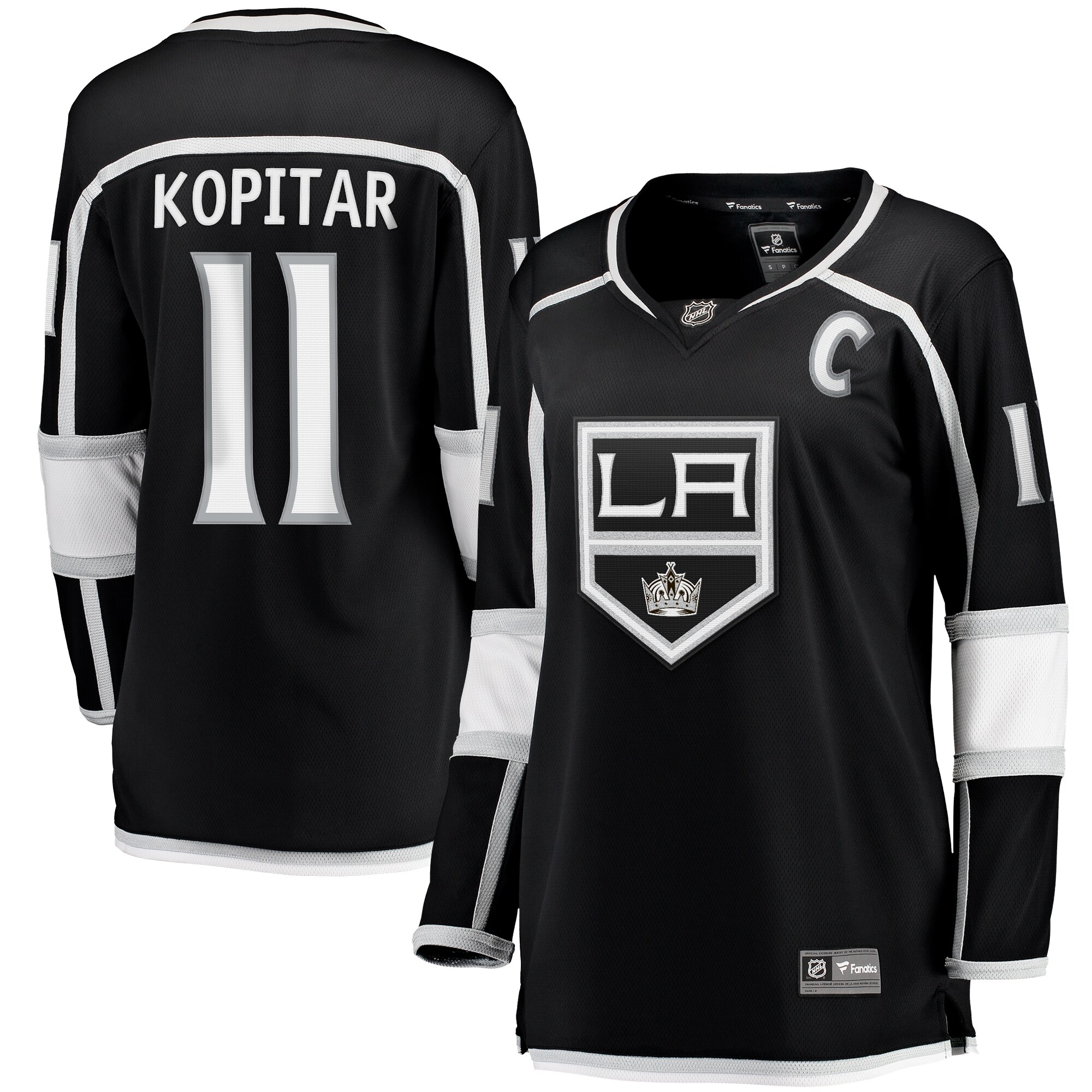 Anze Kopitar Los Angeles Kings Fanatics Women's Home Captain Patch Breakaway Player Jersey - Black
