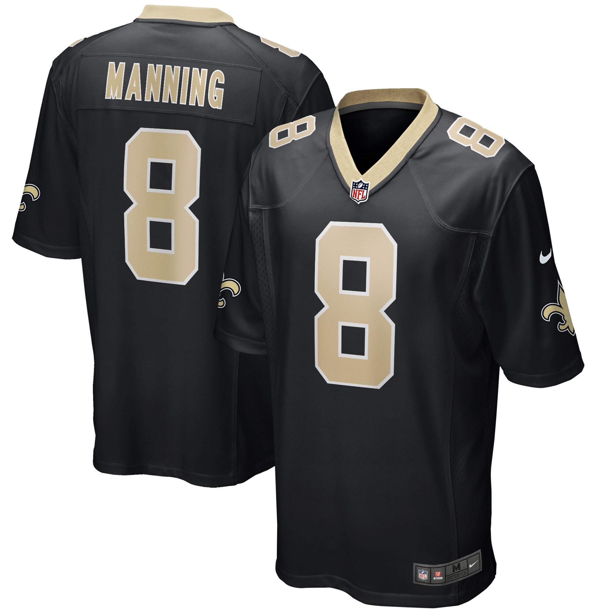 Archie Manning New Orleans Saints Game Retired Player Jersey - Black