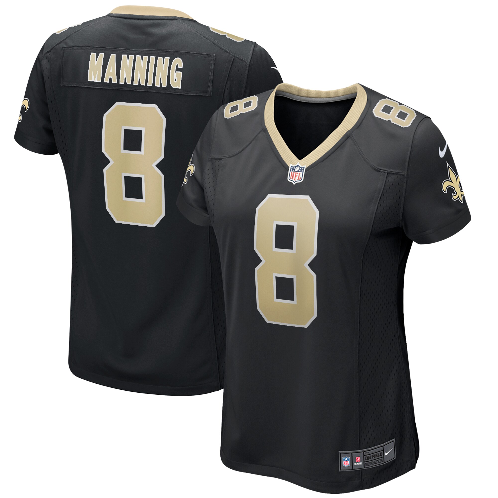 Archie Manning New Orleans Saints Women's Game Retired Player Jersey - Black