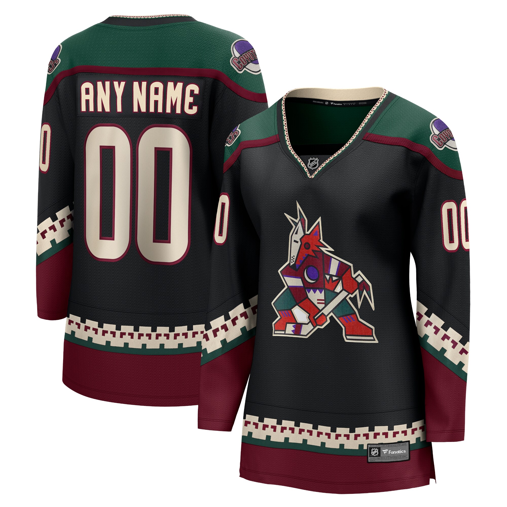 Arizona Coyotes Fanatics Women's Home Breakaway Custom Jersey - Black